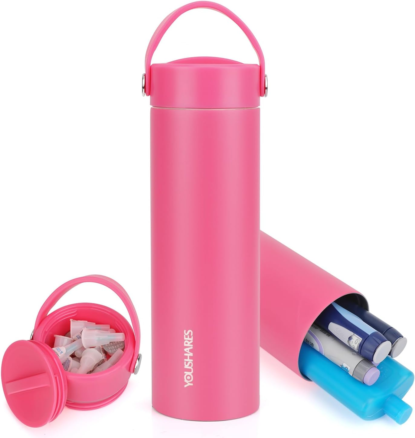 YOUSHARES 1-5 Pens Insulin Cooler Travel Case Medication Cooler for Travel TSA Approved Insulated Medicine Travel Case, 48H Diabetes Travel Case with Ice Pack for Long Trip and Daily (Black)