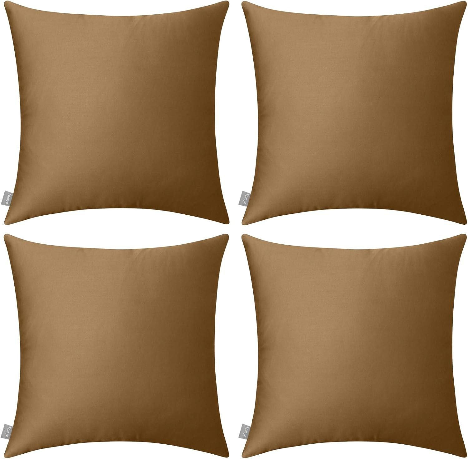 4-Pack Cotton Comfortable Solid Decorative Throw Pillow Case Rectangle Cushion Cover Pillowcase for Lumbar (Cover Only,No Insert) (12X20Inch/30X50Cm, Black)