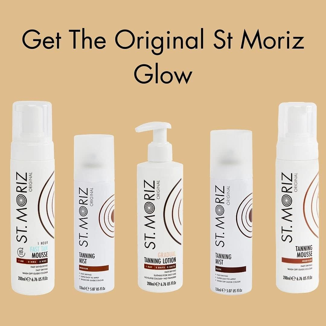 St Moriz Original 1 Hour Fast Tan Mousse | Fast Drying Vegan Express Fake Tan | 1 Hour for Light Glow, 2 Hours for Medium Glow, 3 Hours for Dark Glow | 200Ml image number 1