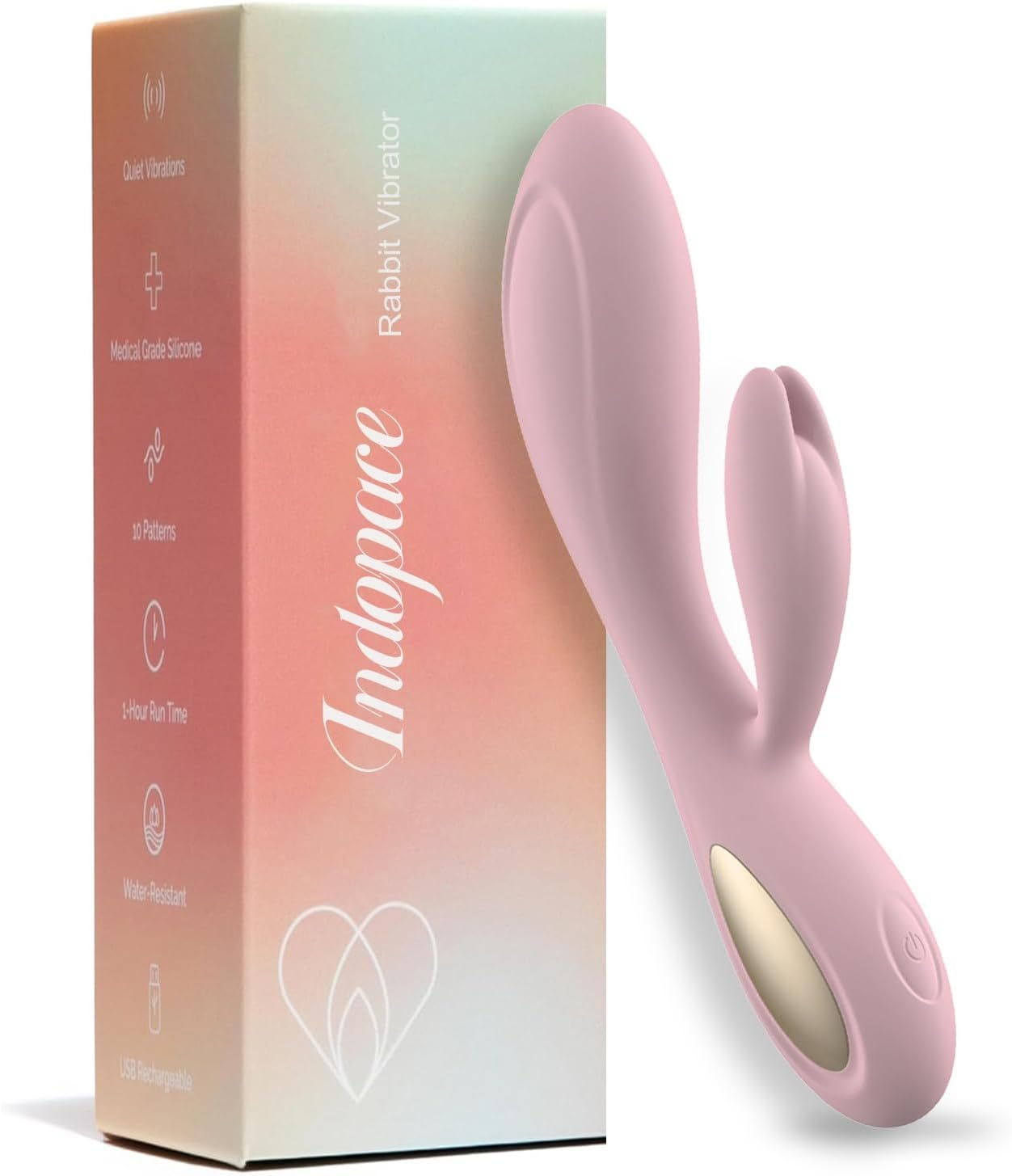 Rabbit Vibrator with Dual-Head,Clitoris G-Spot Stimulation Waterproof Dildo with 10 Powerful Vibrations,Dual Motor Stimulator for Women or Couple Fun (Sakura Pink) image number 3