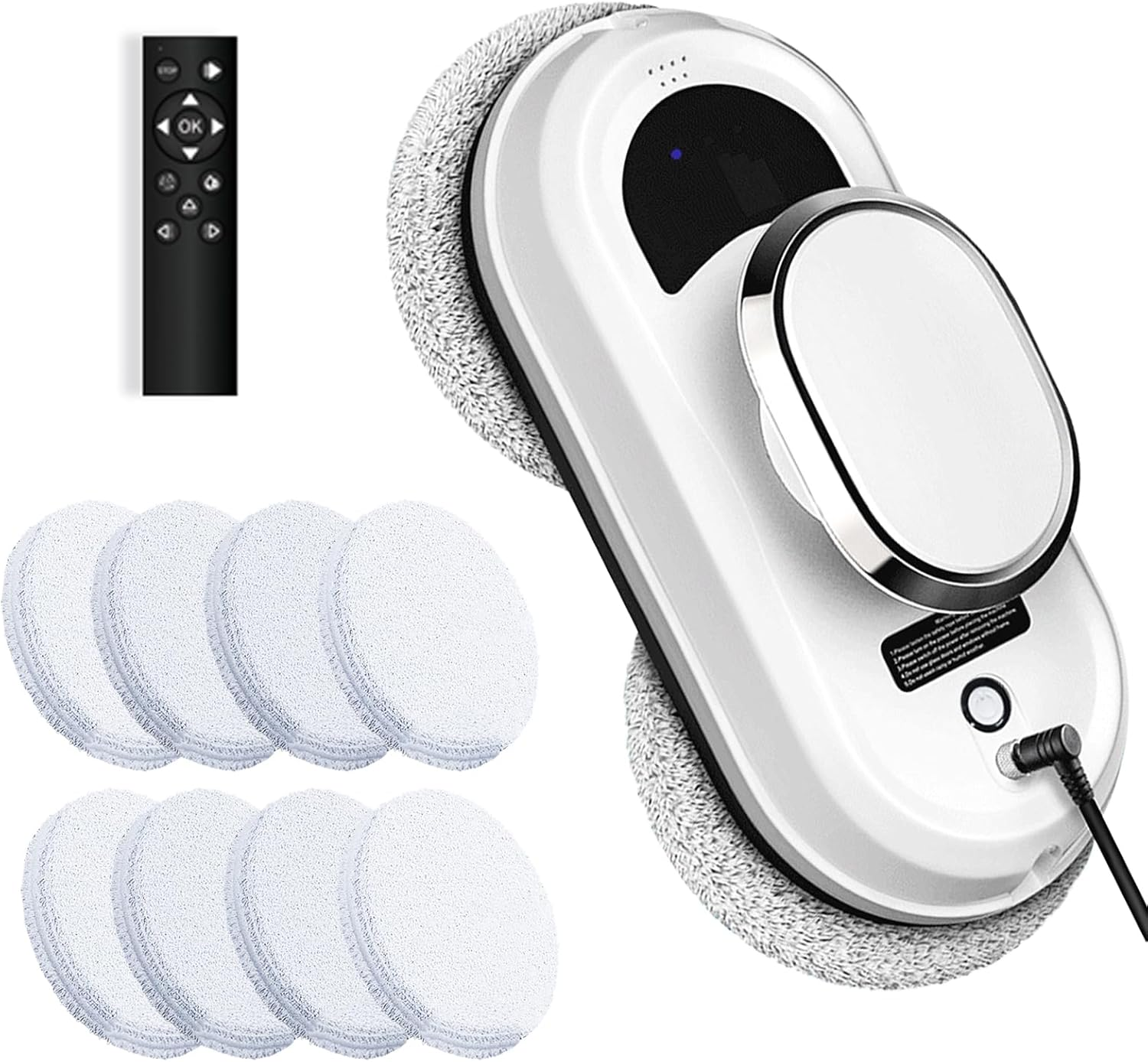 SAILESI Window Cleaner Robot, 5600Pa Strong Suction Window Automatic Cleaning Robot, Smart Path Planning, Powerful Dual Spinning Mop, Remote Control, Dual Safety Protection for Effortless Cleaning