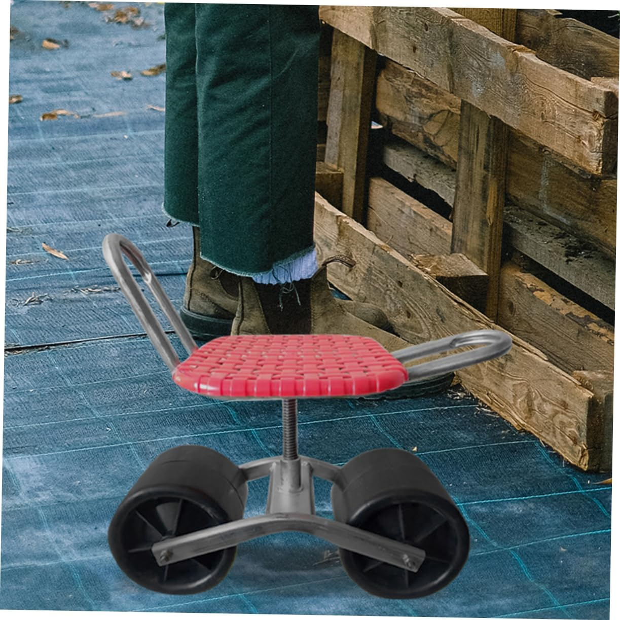 BESPORTBLE 2Pcs Rubber Material Rolling Stool Wheel for Garden Seat Wheel for Gardening image number 2