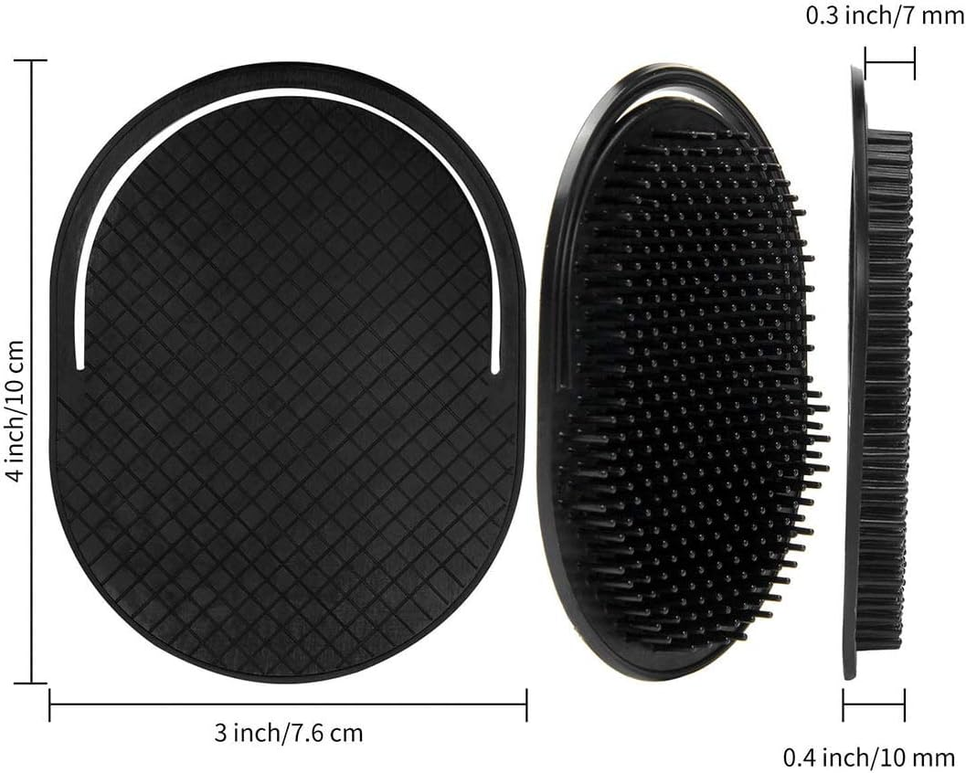 6Pcs Shampoo Pocket Comb Massage Hair Brush - Portable Palm Brush for Beard, Scalp Massage, Men and Pets (6PA) image number 4