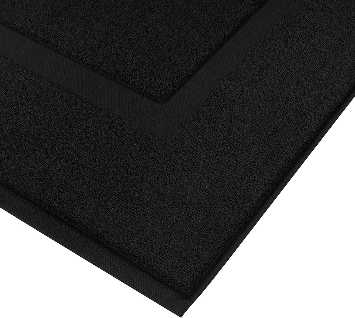 Utopia Towels Luxury Hotel-Spa Tub-Shower Bath Mat Floor Mat - (2 Pack, Black, 50Cm by 90Cm) - 100% Ringspun Cotton, Luxury Size, Maximum Absorbency, Machine Washable - By
