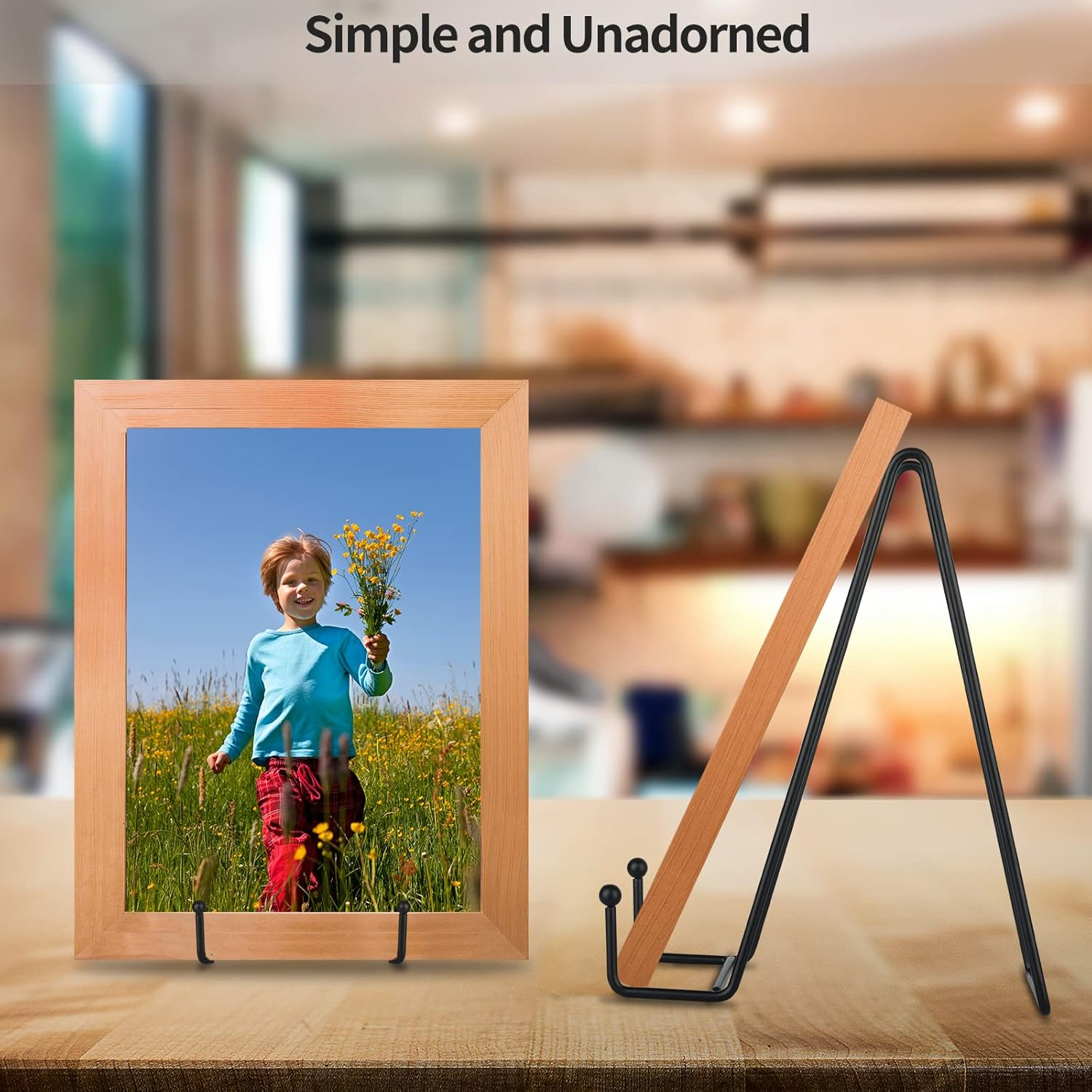 Ibosins 5 Pack 8 Inch Plate Holder Display Stands, Large Metal Black Frame Stand for Picture, Book, Photo Easel, Creation, Collectibles image number 3