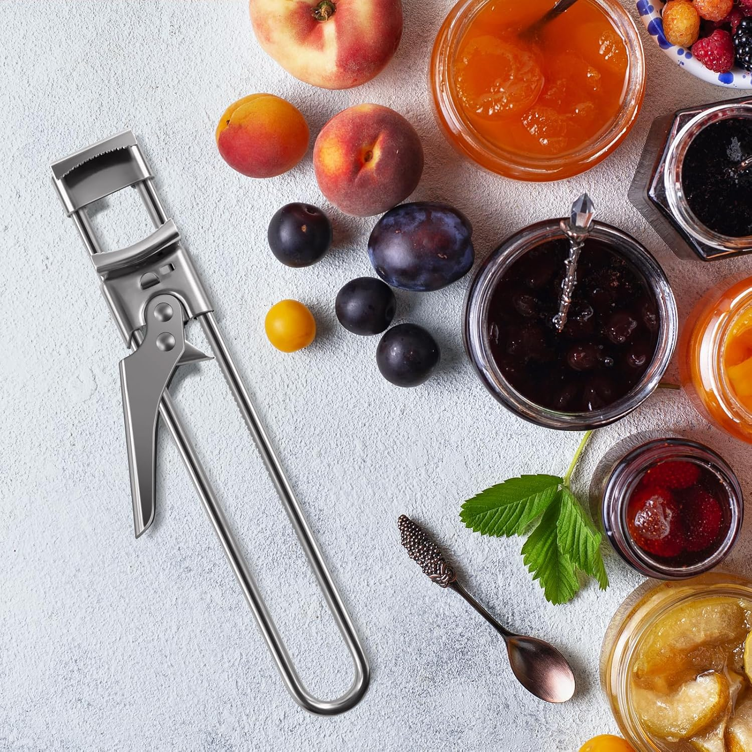 Bottle Opener & Jar Opener for Weak Hands, Adjustable Stainless Steel Can Opener, Multifunctional Jar Lid Opener Gripper for Seniors with Arthritis image number 1