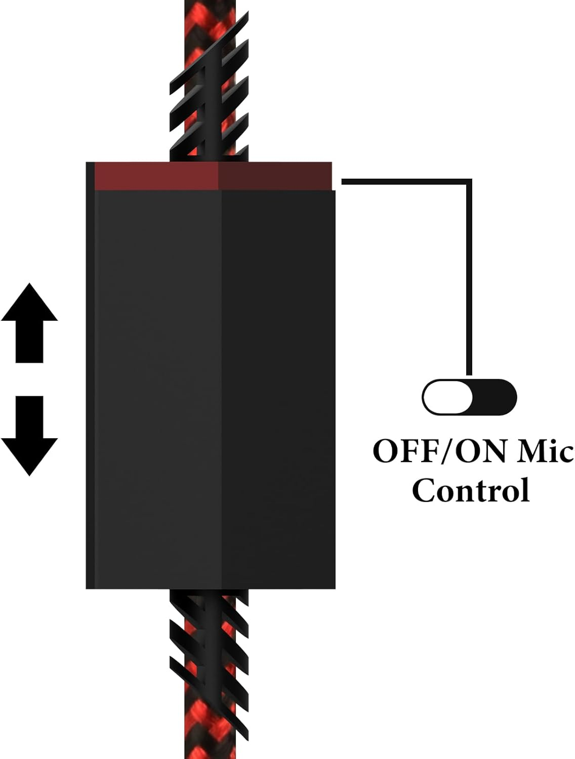 Geekria Gaming Audio Cable Compatible with Astro A40 Tr, A40, A30, A10 Gen 2, A10Gaming, Nylon Braided Headset Cable, 3.5Mm Auxiliary Replacement Stereo Cable with Mute Control (6Ft / 2M) Red image number 2