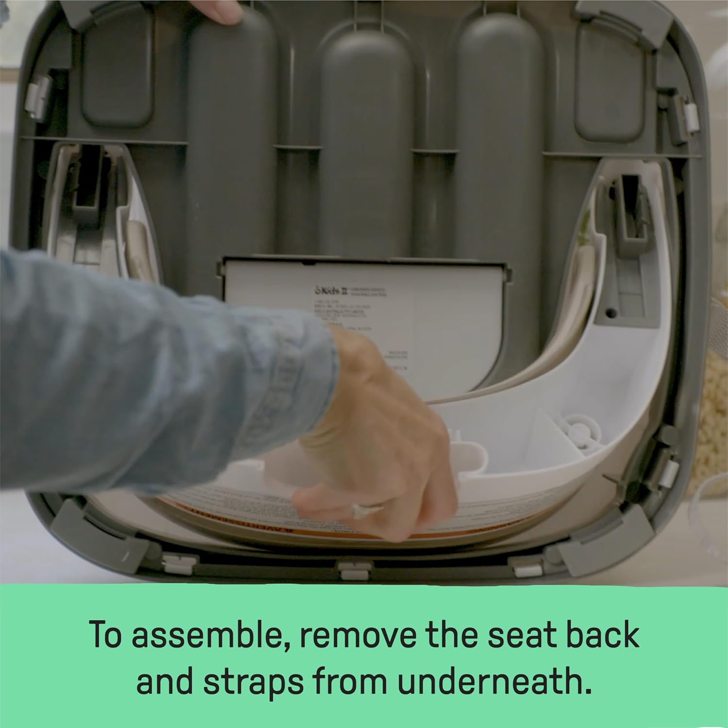 Ingenuity Baby Base 2-In-1 Booster Feeding and Floor Seat with Self-Storing Tray, Slate image number 6