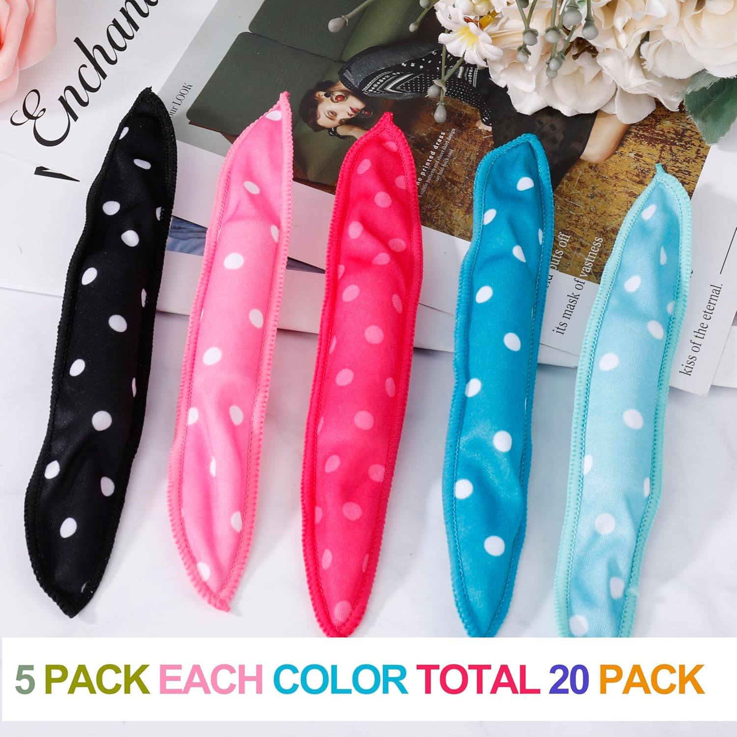 Curler Curler Flexible Foam Sponge Curler Rollers No Heat Hair Rollers Curls Magic Cushion Soft Rolls Hair Care DIY Styling Tools 20 Pieces 5 Colours image number 6