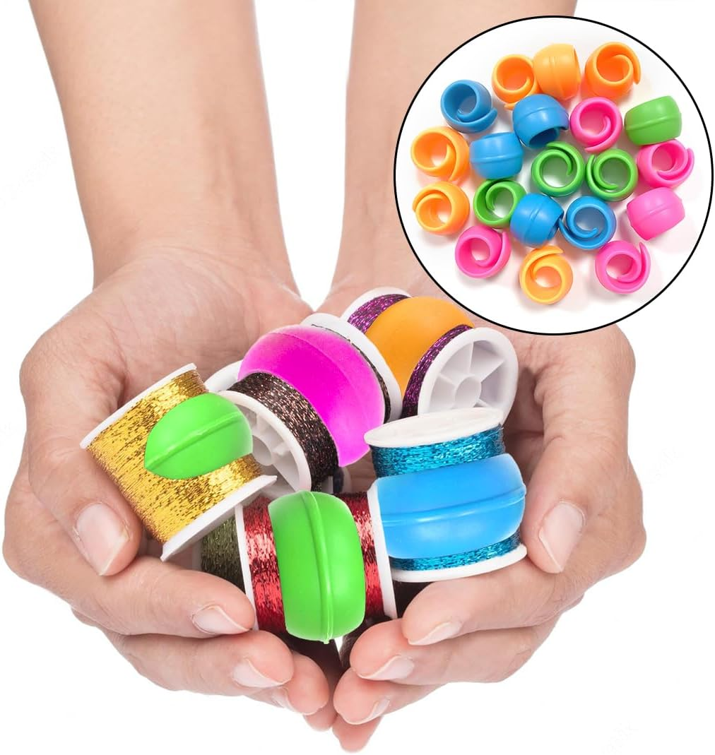 WELANE Spools Savers, 20PCS Sewing Machine Thread Spool Huggers for Prevent Thread Tails from Unwinding (4 Colors) image number 5