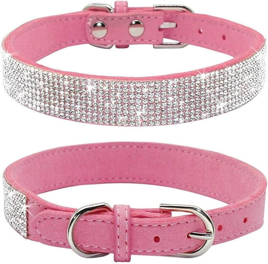 ETOPARS Crystal Diamond Cat & Dog Collar Leash Set, Dazzling Rhinestone Collar & Harness for Small & Medium Dogs image number 1