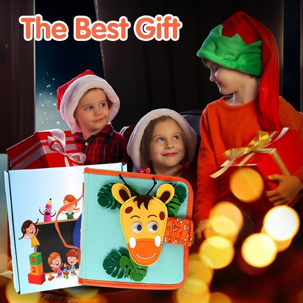 Kukelen Busy Board, Busy Book,Quiet Book ，Montessori Toys for Toddlers, Felt Toddlers Sensory Toys Toddler Activity Book for Learning Fine Motor Skills, Educational Toys for Boys Girls