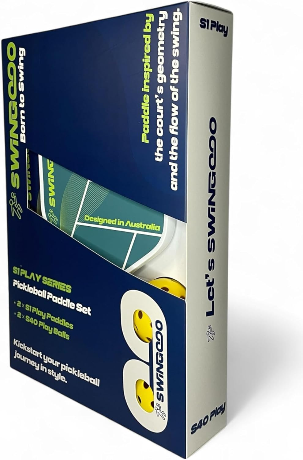 Swingooo Pickleball Paddle Set, 2 Composite Face Paddles with Polymer Core, 220G, Cushion Grip, Includes 2 S40 Play Balls, Beginner Level image number 1