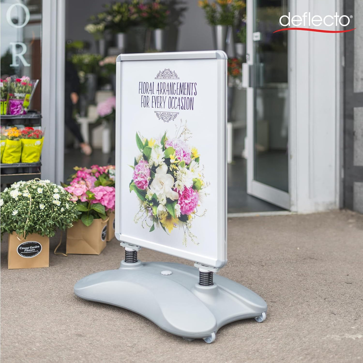 Deflecto PPA100S A1 Water Based Pavement Display Board with Snap Frame - Silver image number 2