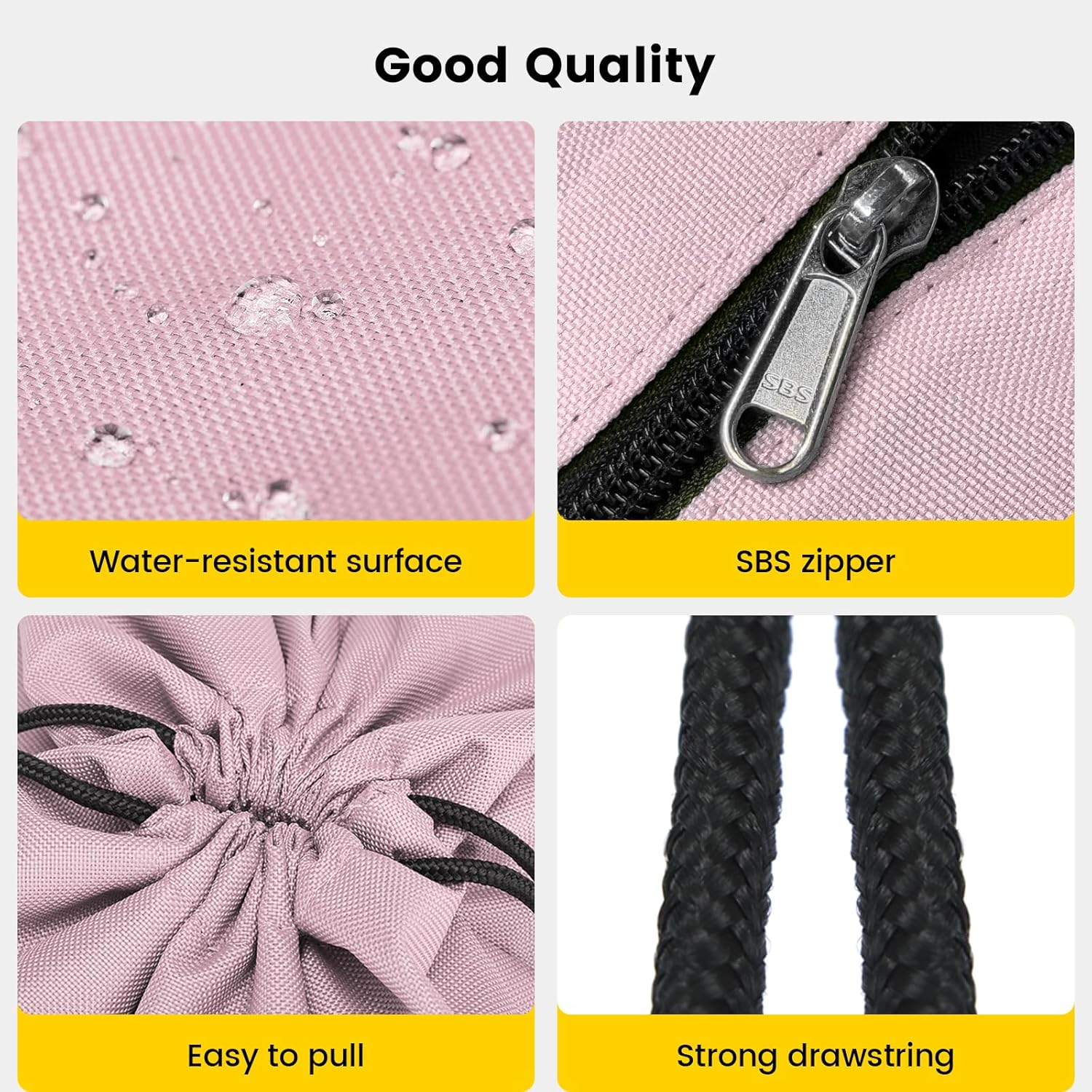 Vorspack Drawstring Backpack Water Resistant String Bag Sports Sackpack Gym Sack with Side Pocket for Men Women - Blue image number 3