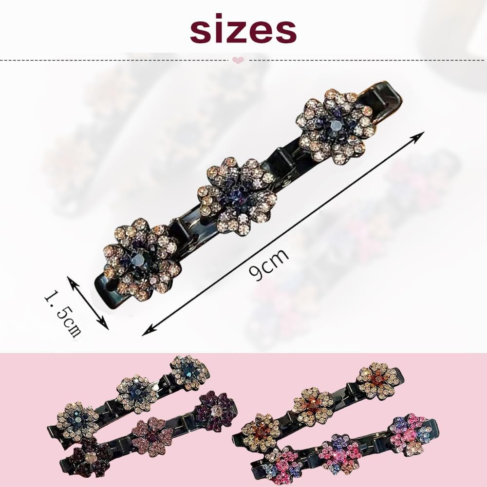 XFSRG Pack of 4 Flower Hair Clips Women'S Acrylic Hair Accessories Sparkling Hair Clips for Elegant Hairstyles and Stylish Occasions (Multi-Colour) image number 2