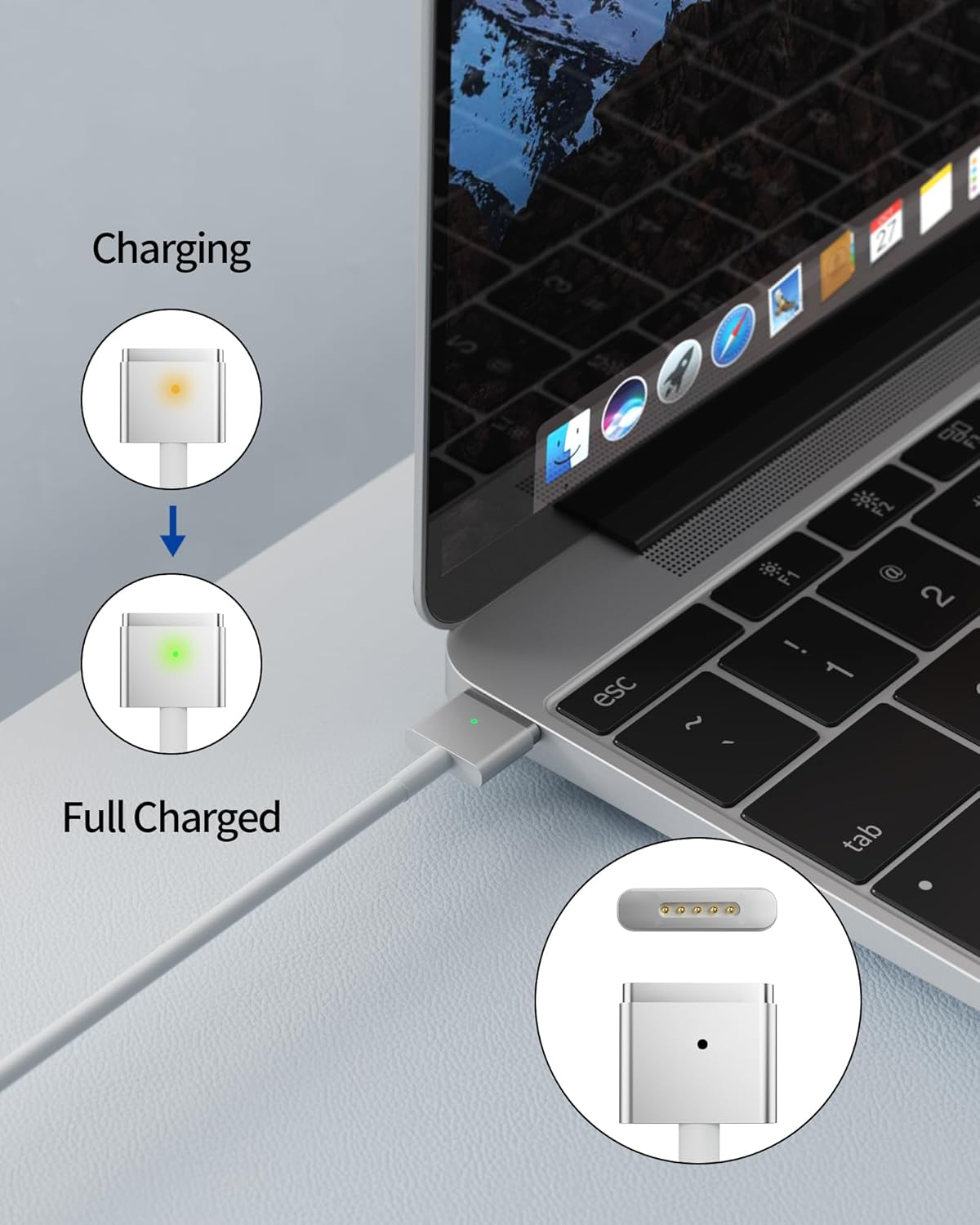 Macbook Pro Charger, 85W T-Tip Power Adapter, for Macbook Pro 13 15 17 Inch 2012 2013 2014 2015，Model A1502,A1398,A1424,A1465,A1435,A1278, A1344 image number 2