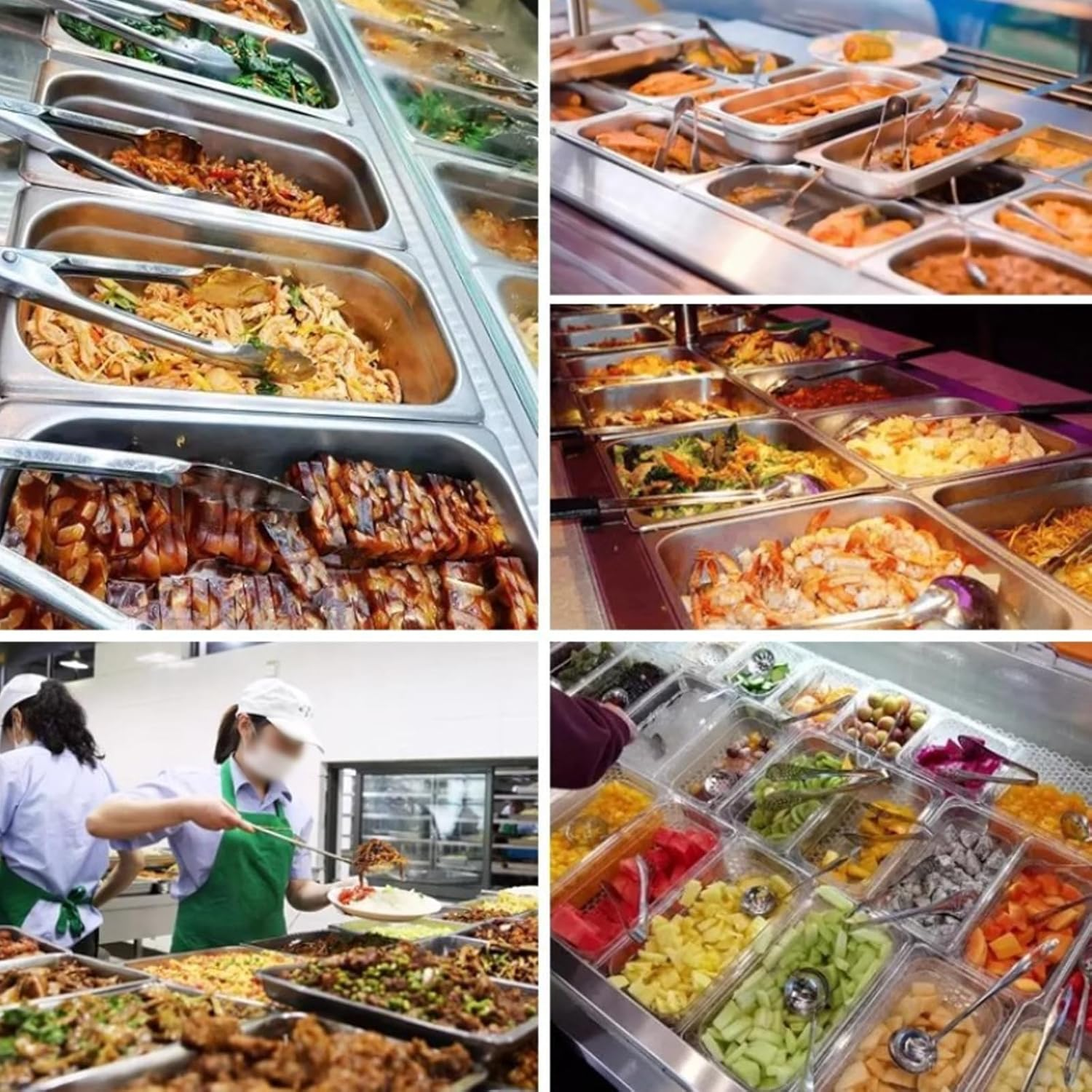 Breading Set Stainless Steel 3 Pieces: 3 X GN Containers with Lid, 32.5 X 17.5 X 6.5 Cm Metal Breading Tray, Rectangular, Gastronorm Container Stainless Steel with Lid for Breading for Fish, Meat image number 5