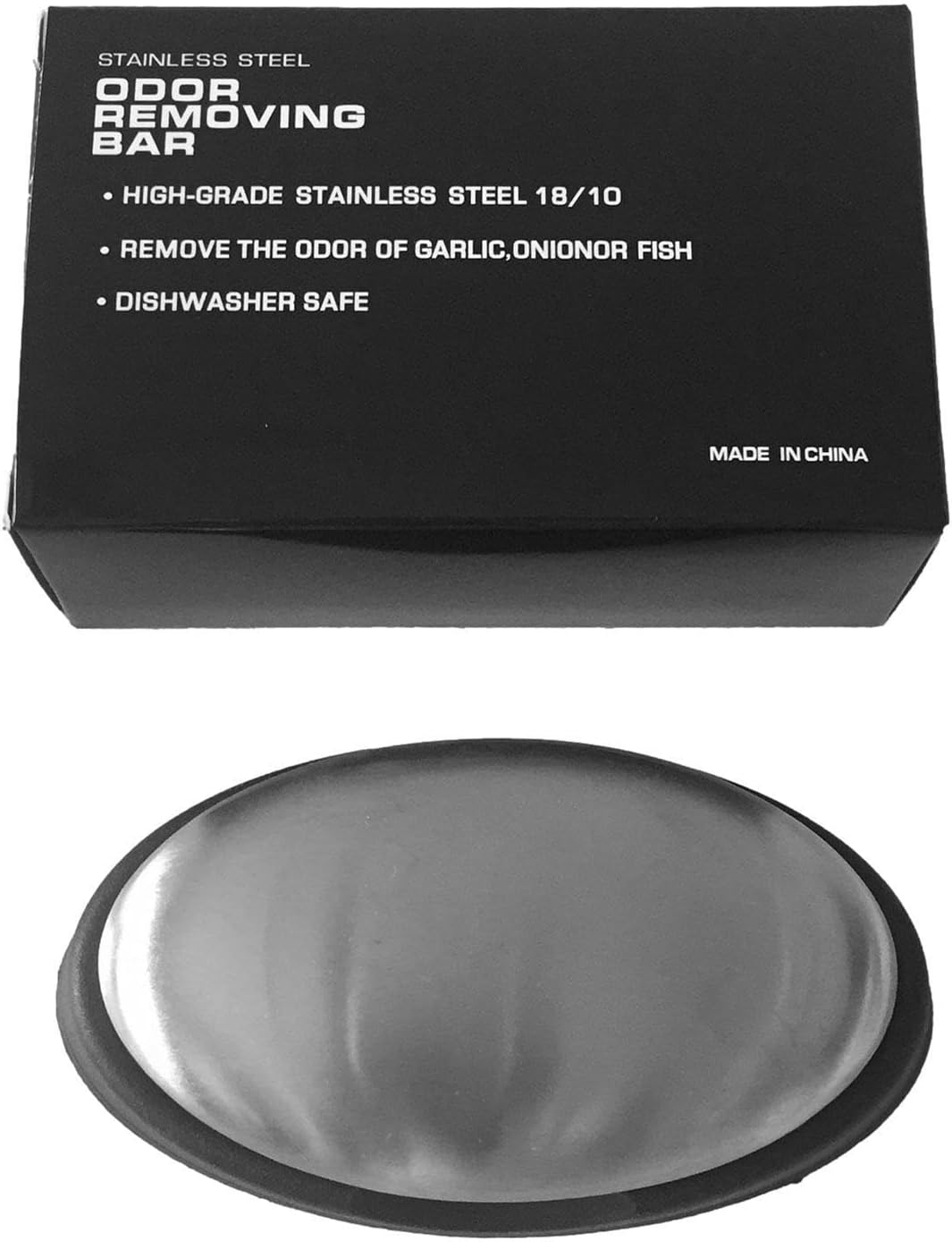 Stainless Steel Soap Bar | Odors Remover Hand Bar - Oval Deodorizing Metal Soap for Eliminating Smell from Hands, Kitchen and Dining Room Jmedic
