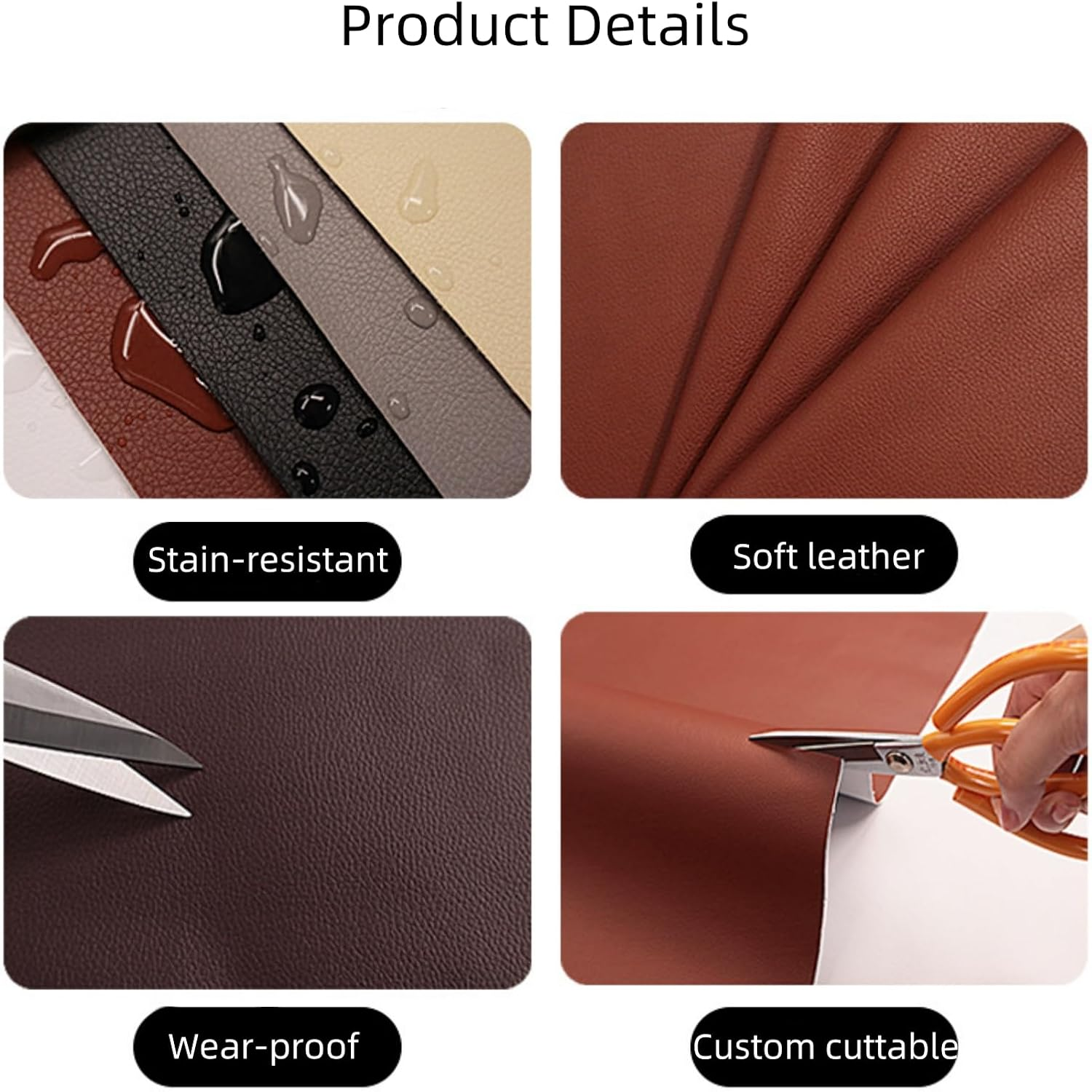 Suytvenxau 2Pcs 30X20Cm Black Leather Repair Patch, Self-Adhesive PU Leather Repair Patch for Couch, Sofa, Chair, Car Seats, Jackets, and Handbags image number 1