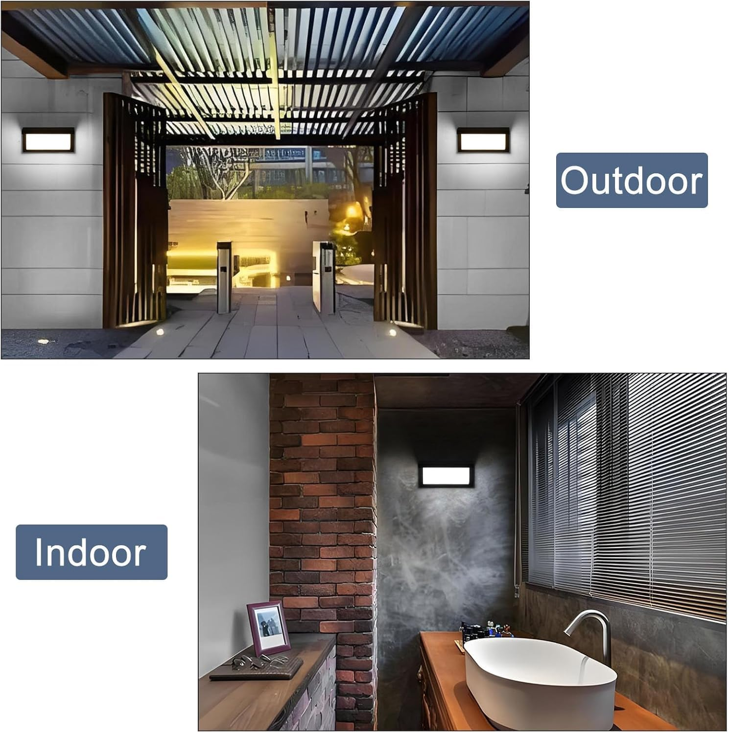 LED Wall Light 18W Waterproof Outdoor Lamp Exterior Lights Yard Modern with Sensor for Staircase Lighting, Garden Light, House Entrance, Patios, Walls, Paths (Cool White) image number 4