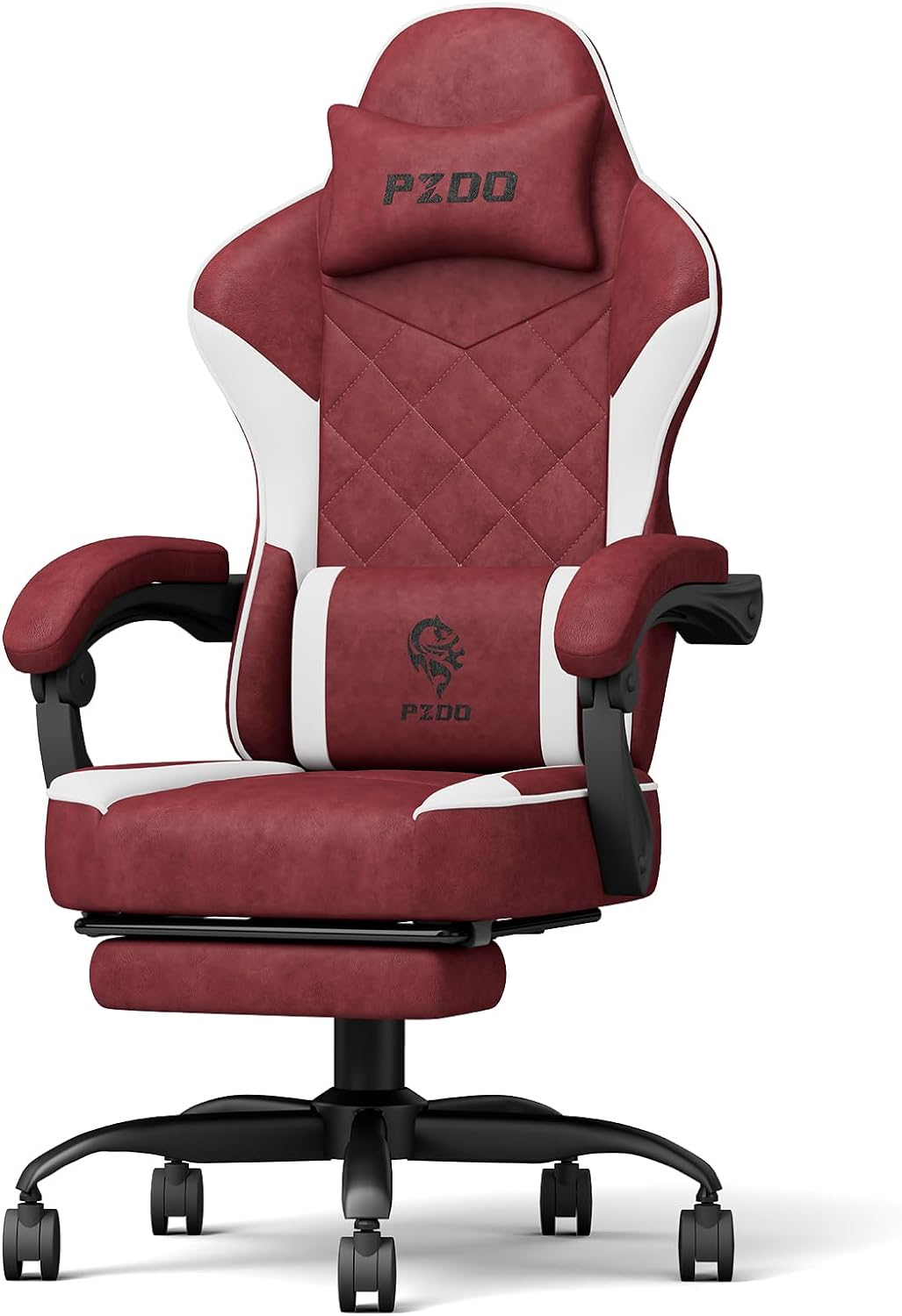Gaming Chairs Gamer Chair, High Back Technology Fabric Gaming Chairs with Footrest & Thick Cushion Lumbar Support, Video Game Chairs for Teens Adults Kids (Red) image number 3
