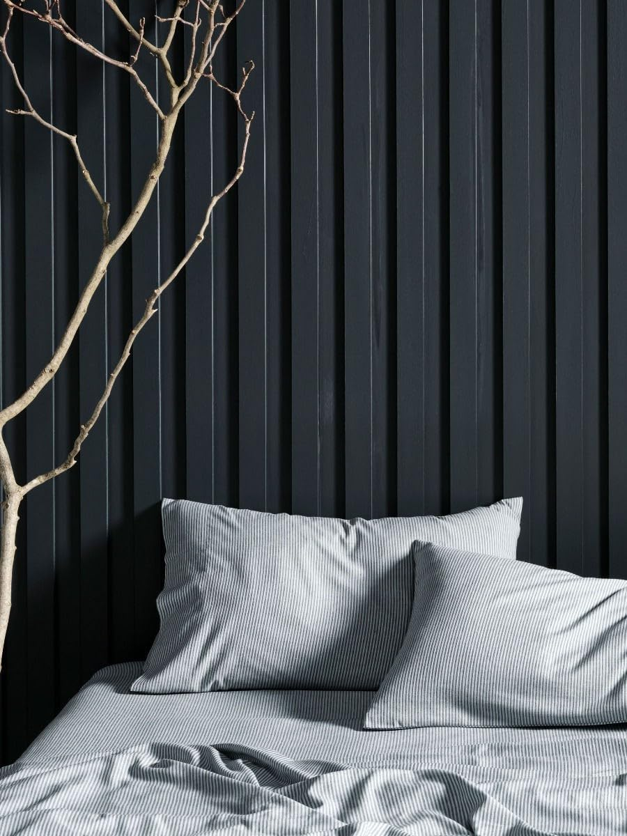Line House Rejeaneration Adrie Bed Sheet Set, Charcoal, King Bed image number 4