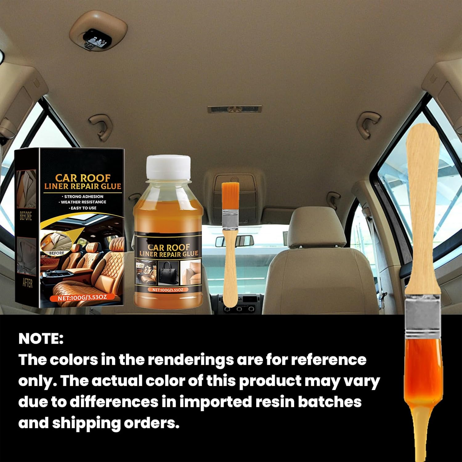 Headliner Adhesive, Headliner Glue, Car Roof Fabric Glue, Multifunctional Upholstery Glue, Quick Repair Adhesive, Suitable for Various Repairs(3.53 Oz) image number 1