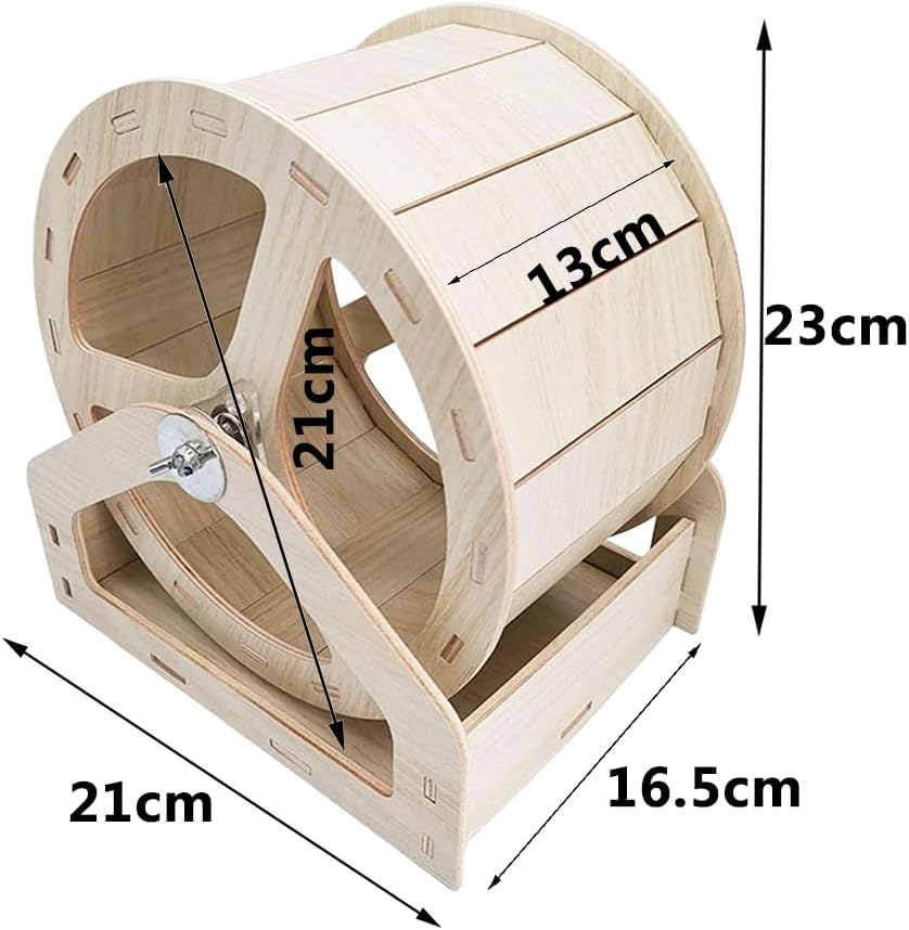 Wooden Hamster Wheel, Small Pet Exercise Wheel for Hamsters, Gerbils and Mice, Silent Small Animal Running Wheel Toy and Cage Accessory image number 4