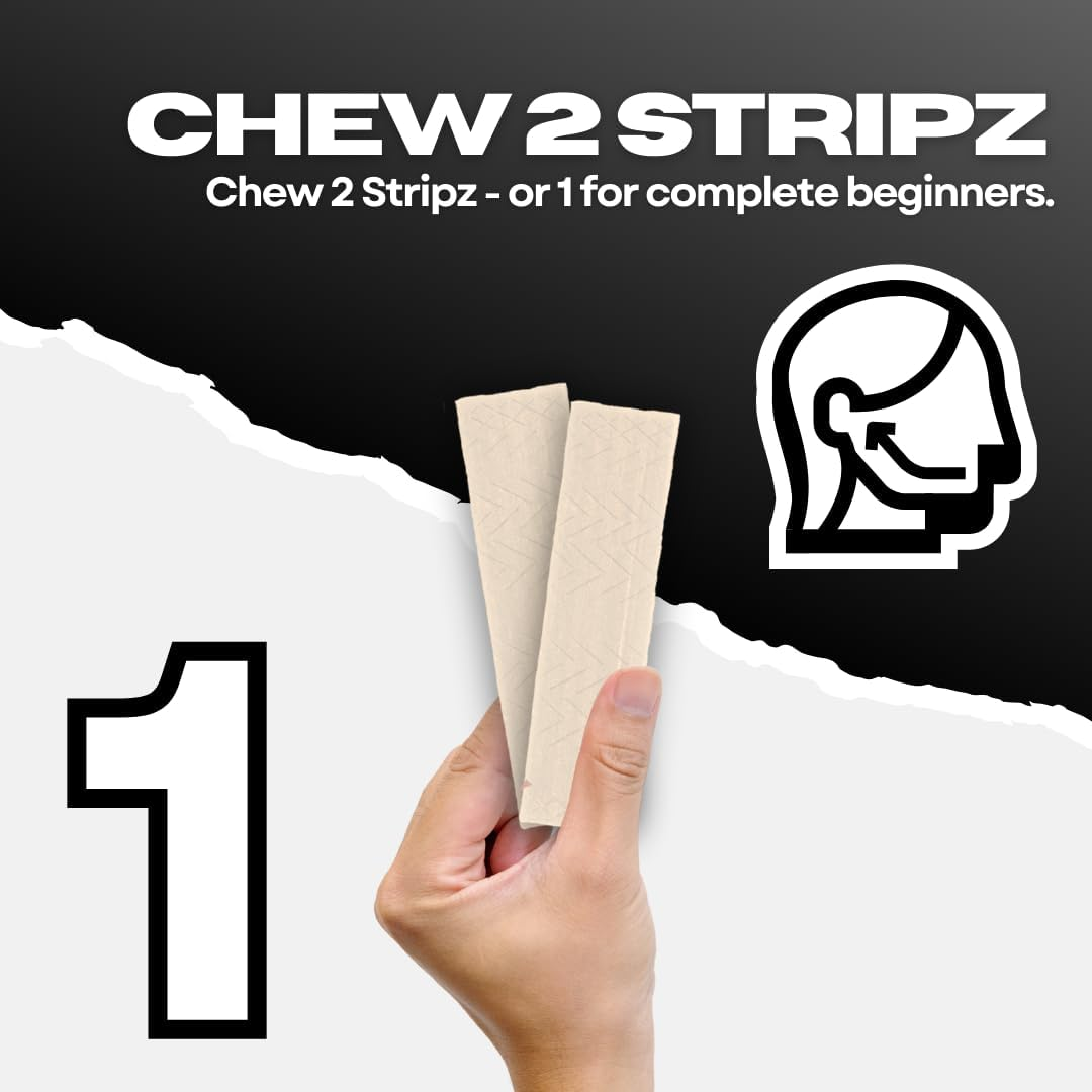 ROCKJAW&reg; Tuff Stripz | Semi-Tough Chewing Gum | Sugar-Free Jaw Exerciser for Beginners | Bubblegum Trubble | 10 Packs, 120 Stripz | 2 Month Supply image number 6