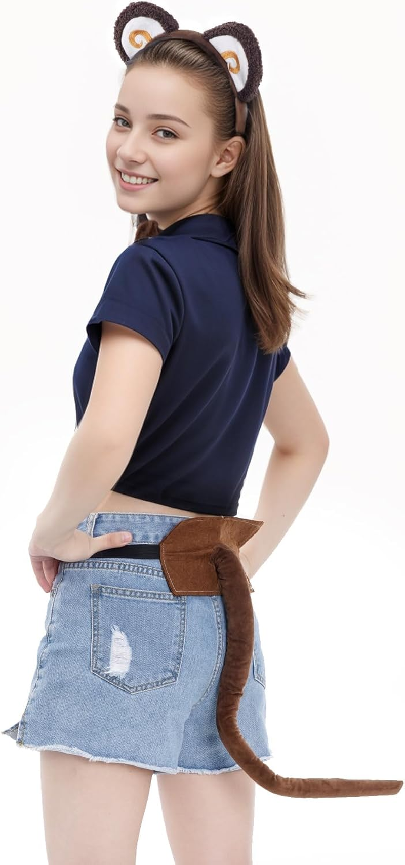 OJIOUI 3Pcs Monkey Ears Headband for Women for Halloween Party Dress Up image number 2