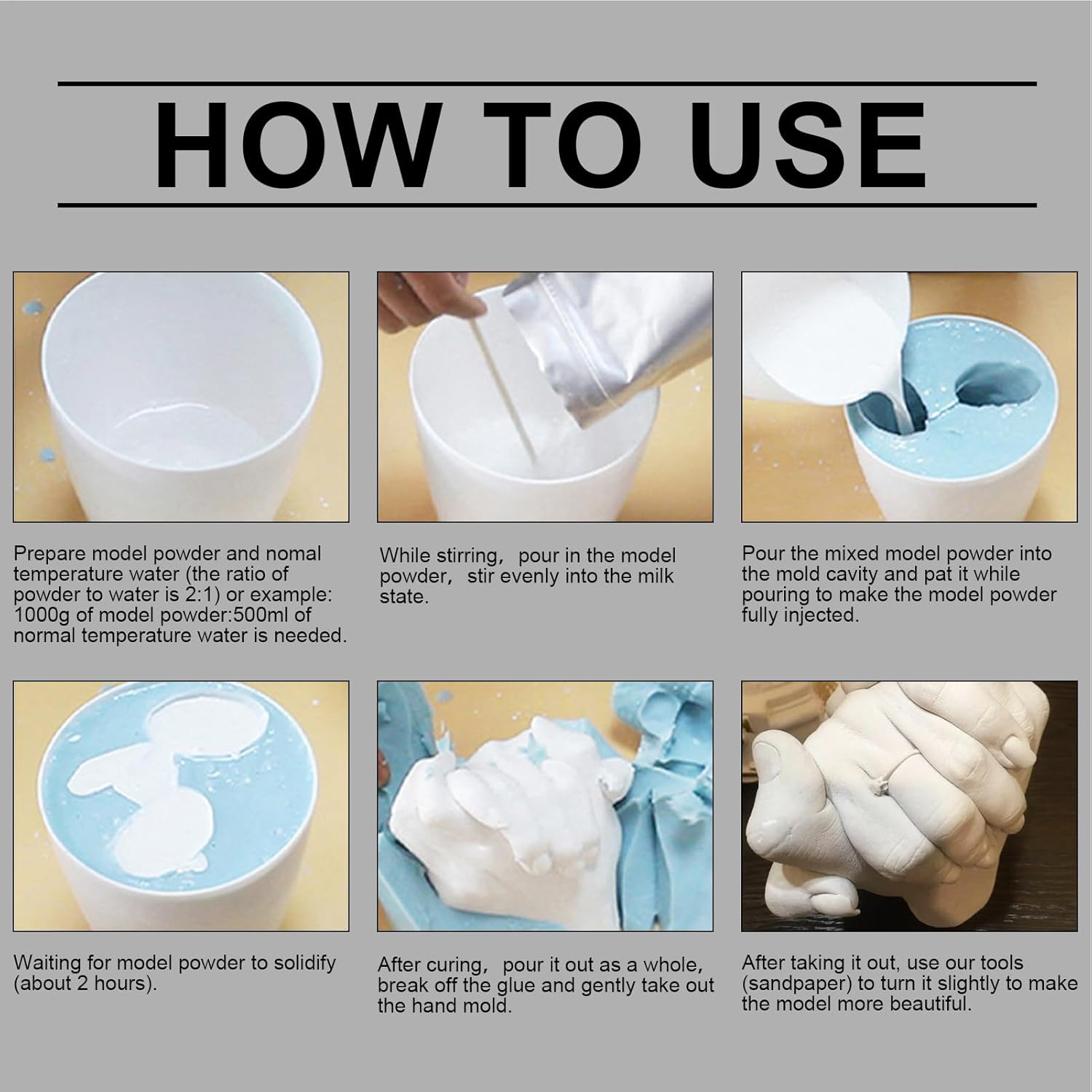 G&eacute;n&eacute;rique Family Handprint Kit | Stone Step-By-Step Handprint Kit | Adult Soap Shop Supplies Family image number 4