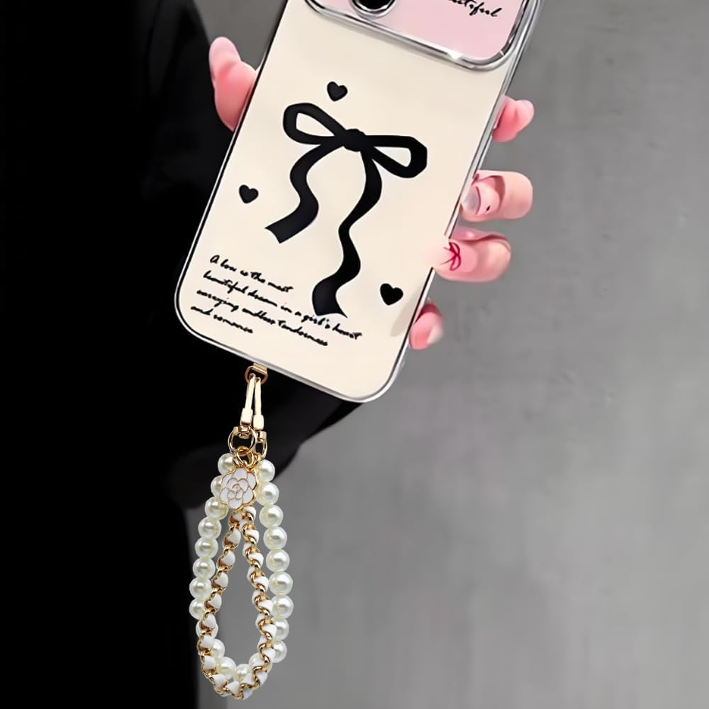 AIFUDA 2 Pcs Pearl Handbag Chain Purse Charms Black Gold Pearl Purse Chains Extender Decorative Bag Charms for Handbags Crossbody Shoulder Bag image number 3