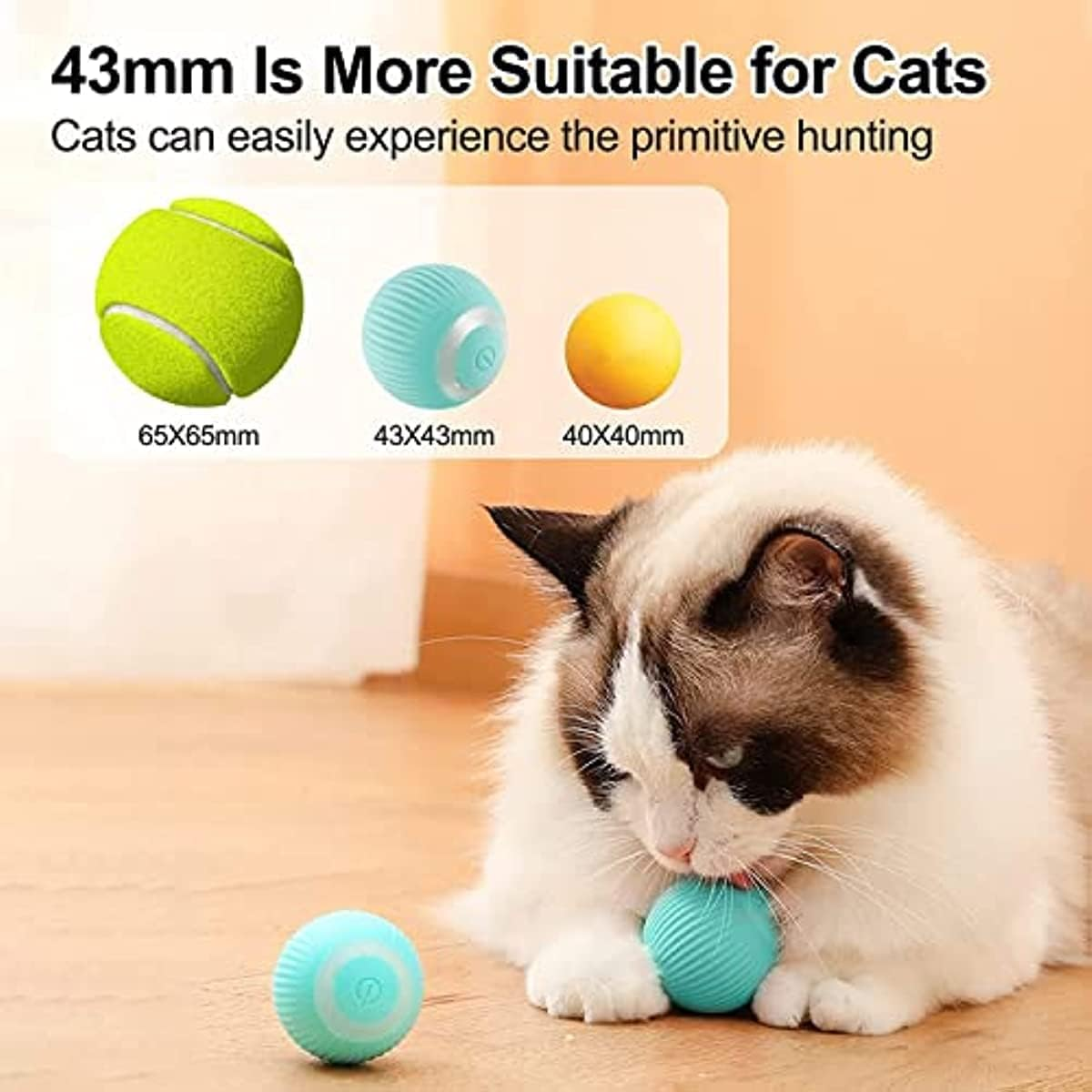 Cat Ball Toy, Intelligent Indoor Automatic Moving Ball Puzzle Dispel Boredom USB Charging Pet Toy with Light, Interactive Cat Ball Toy,Fun Present for Kitten (Pink) image number 6