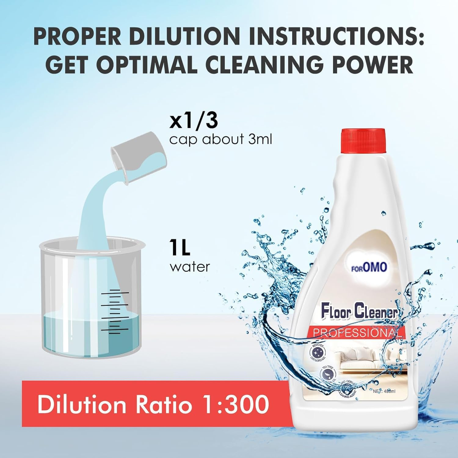 3-Pack Multi-Surface Floor Cleaning Solution Compatible with Roborock Q5/Q7/Q8/S7/S8/Qrevo Series, All Robot Vacuums & Wet Dry Vacuum, Floor Cleaner for Mopping, Pet & Kid Friendly, Fresh-Scented image number 1