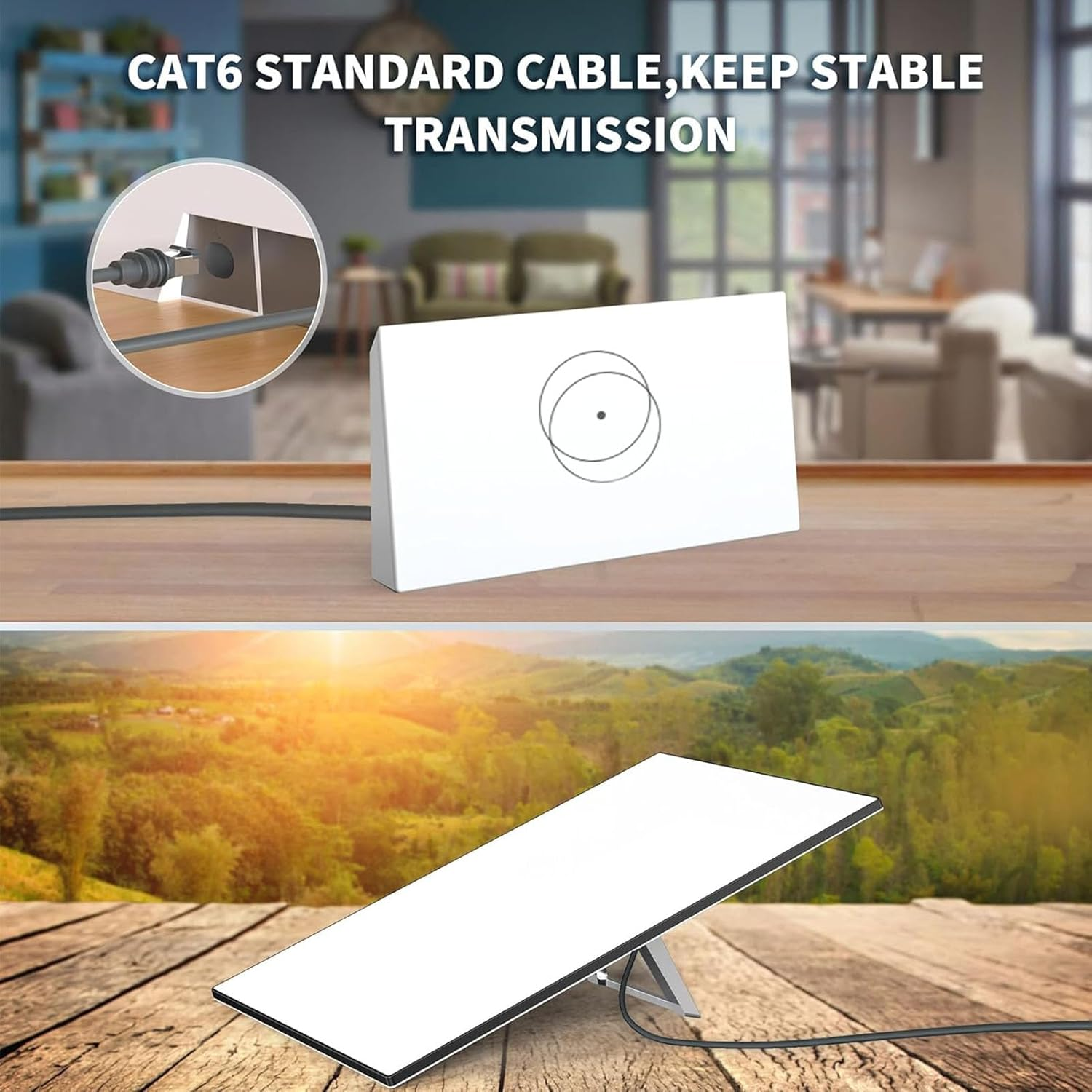 Gen 3 Cable, 6Ft 2M Cable for Gen3 Rectangular Satellite Device, Replacement Short Cable for Standard V3 Mini, Internet Kit Waterproof Outdoor image number 1