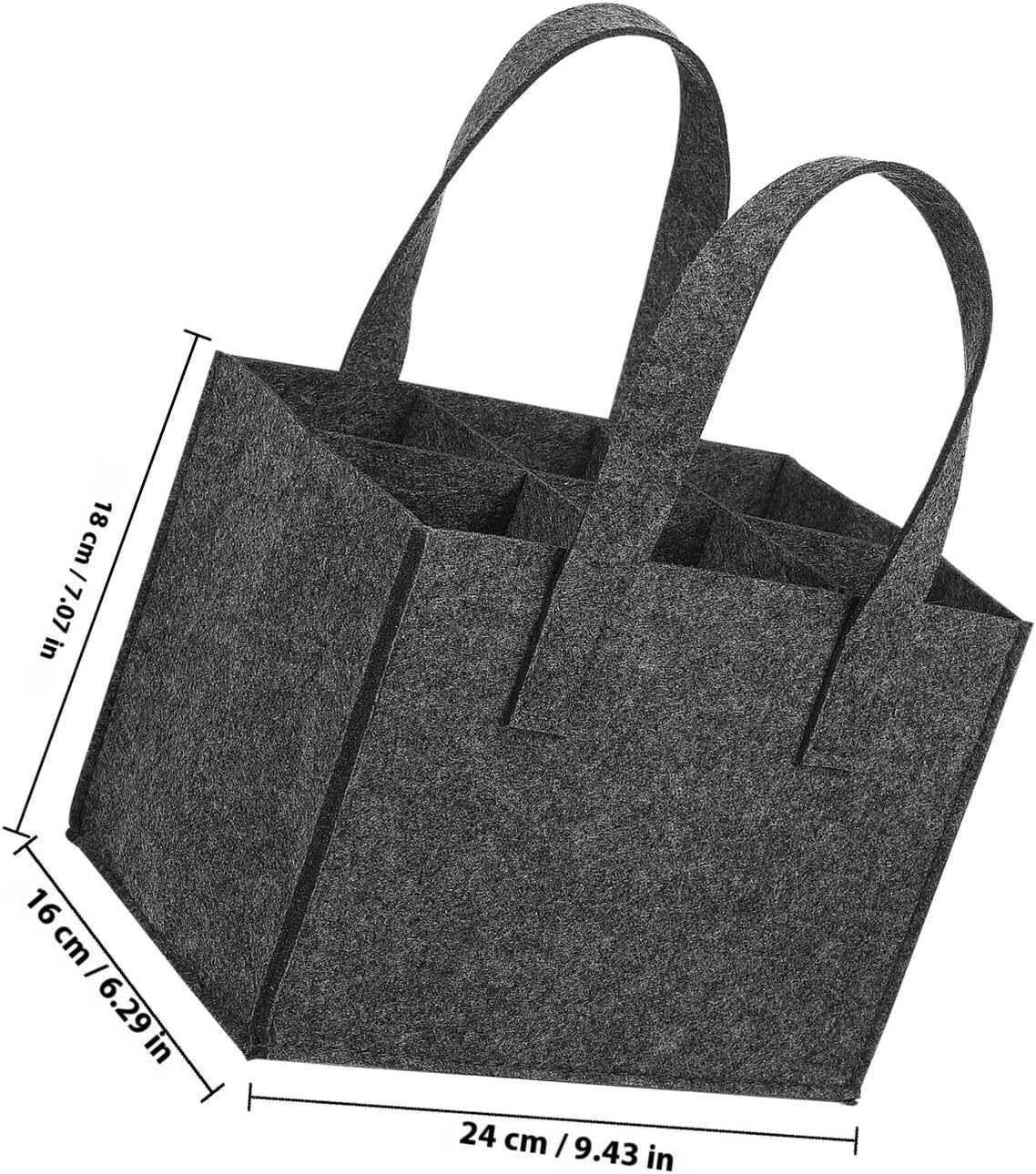 SOLUSTRE 4Pcs Thick Felt Bottle Carrier Bags with Handles for Bottles Wine Storage Tote Bag Portable Travel Camping Picnic image number 5