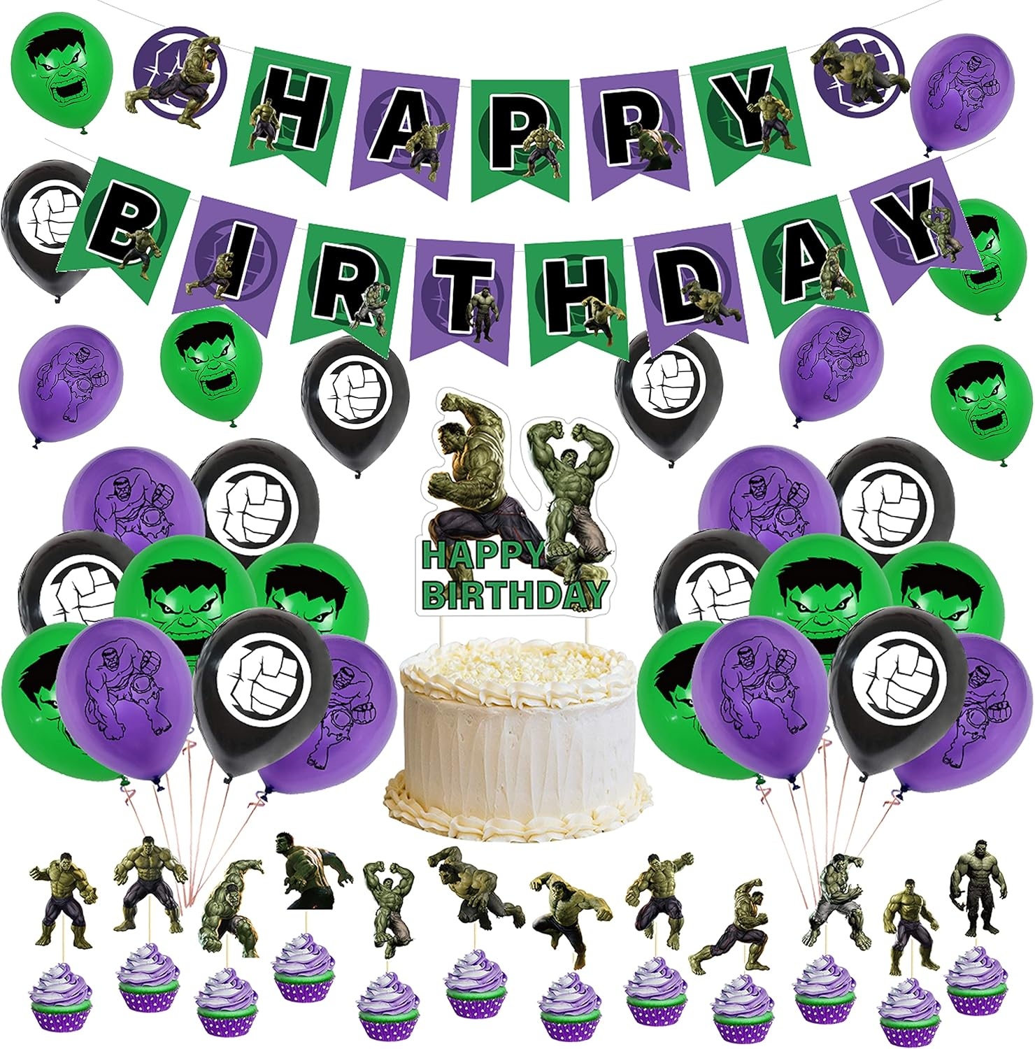 Party Supplies Hulk Cake Topper Hulk Birthday Decorations Hulk Balloons Hulk Birthday Cake Decorations Hulk Birthday Banner Hulk Party Decorations image number 4