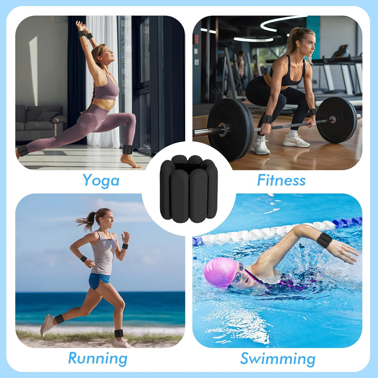 Wrist Ankle Weights for Women, Adjustable Ankle Weights Strength Training Silicone Bracelets Workout Wrist Ankle Weights for Men Women Yoga Running Dance Ankle Arm Leg Weights (2Lb) - Pink image number 4