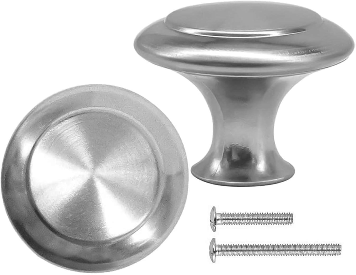 Round Brushed Nickel Cabinet Knob-30 Pack- Pull Hardware Handle,Drawer Knobs for Kitchen Cupboard Door, Bedroom Dresser Drawer, Bathroom Wardrobe Hardware image number 5