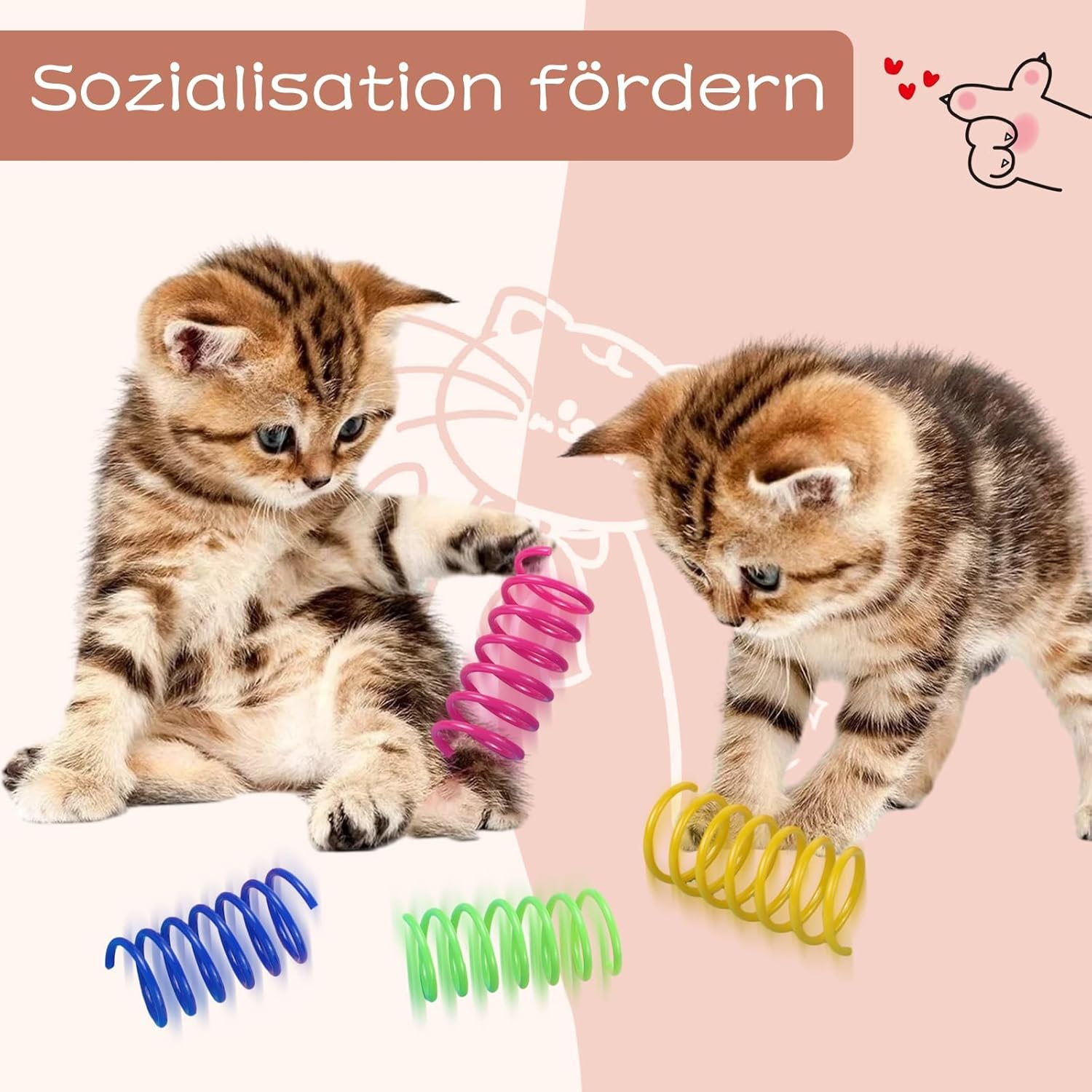 Pack of 32 Spiral Cat Toy Spirals, 4 Colours Cat Spirals Toy, Funny Cat Spiral Toy, Interactive Cat Spiral Cat Games, Cats Spiral Spring Relieves Boredom at Home