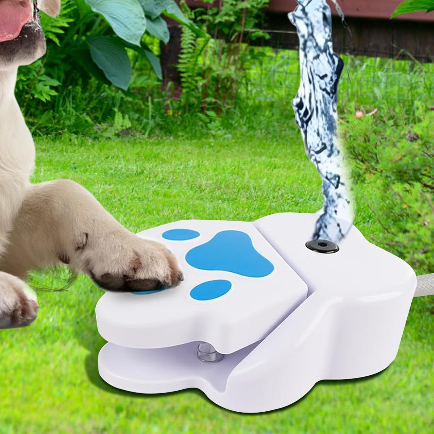 Pet Fountain Puppy Garden Toy with Water Dispenser | Controlled Treadmaid for Garden Dog Drinking Fountain - Puppy Garden Toy with Water Dispenser - Paw-Controlled Tritac Pet Hydration System Puppy