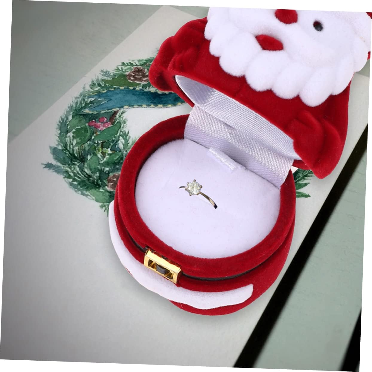 Ifundom 8Pcs Santa Storage Box for Earrings Ring Necklace Adorable Christmas Box Classic Traditional Design for Jewelry Case image number 6