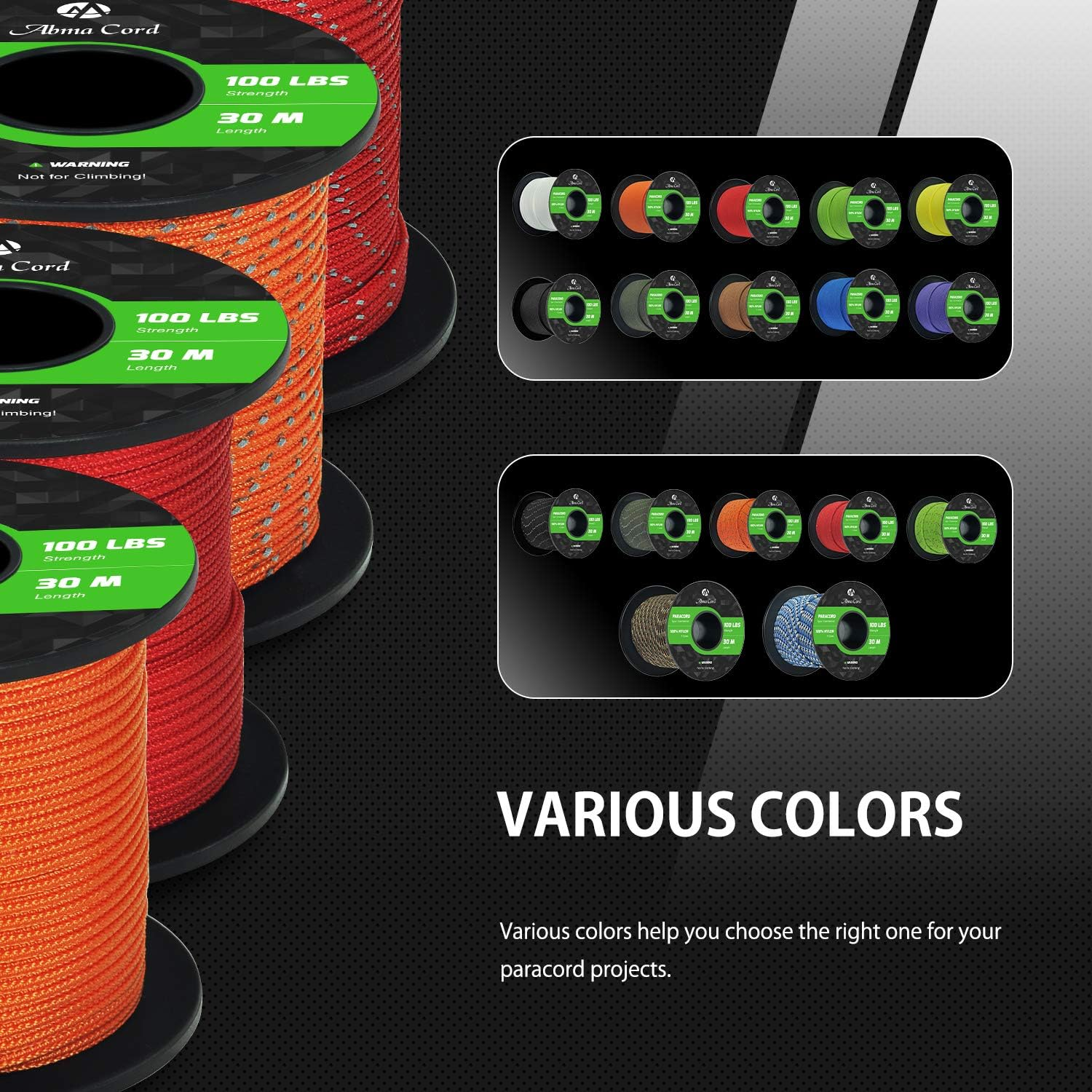 Abma Cord Paracord 2Mm 30M 100% Nylon Rope 1 Strand Type I Parachute Cord - Max. 45Kg (100Lbs) - White - Golden Yellow image number 6