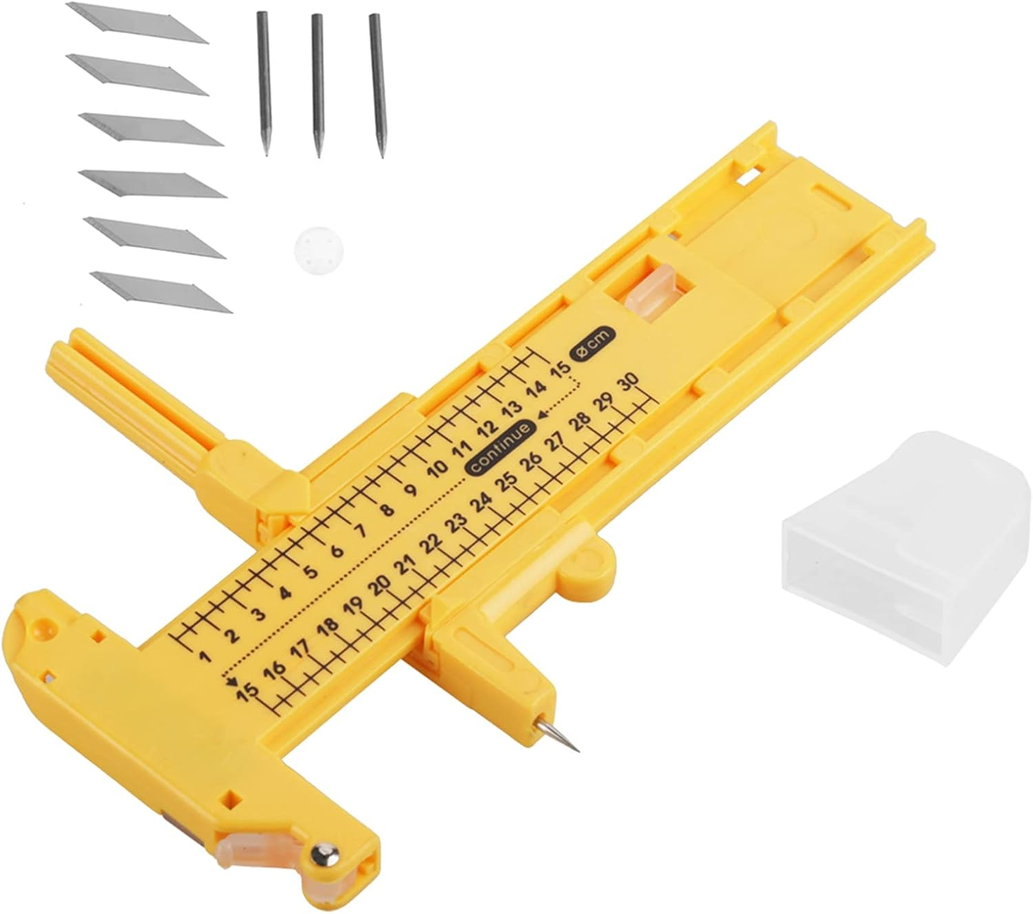 Lwuey Compass Circle Cutter, Circular Rotary Cutter Paper Adjustable Easy to Read Scale Trimmer Cardboard Rubber Leather Art Craft Tool Scrapbooking Great for Photo Cropping Die Cutting Plotting