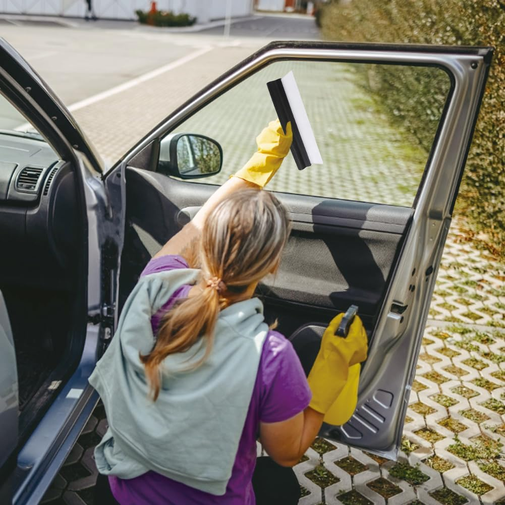 Automotive Wiper Blade Squeegee, Professional Silicone Nonscratch Antislip Squeegee Flexible T Bar Water Wipers Car Dryer Hand Shower Window Wiping Glass Squeegees Accessories for Windshields image number 5