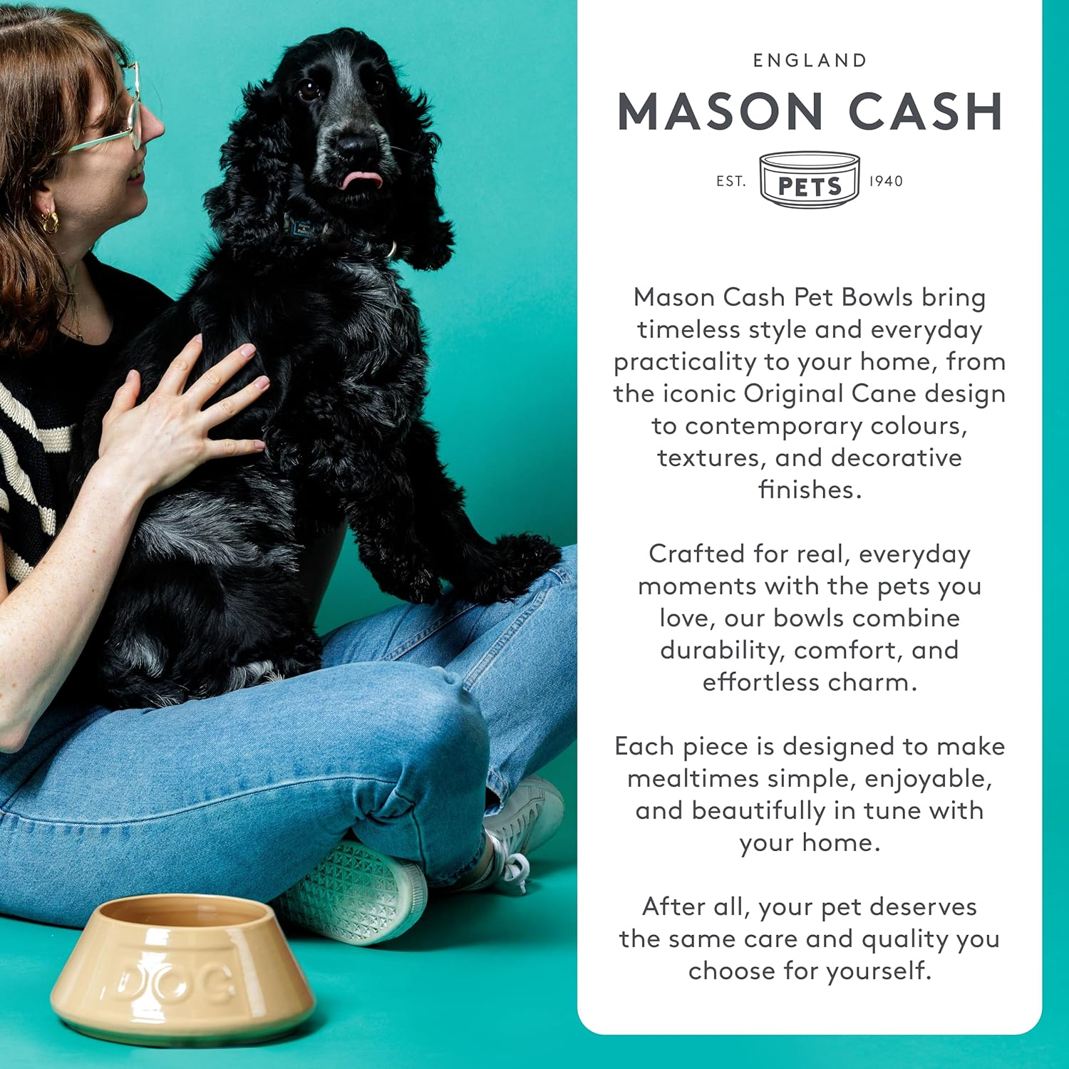 Mason Cash Lettered Dog Bowl Cane, 6-Inch image number 4