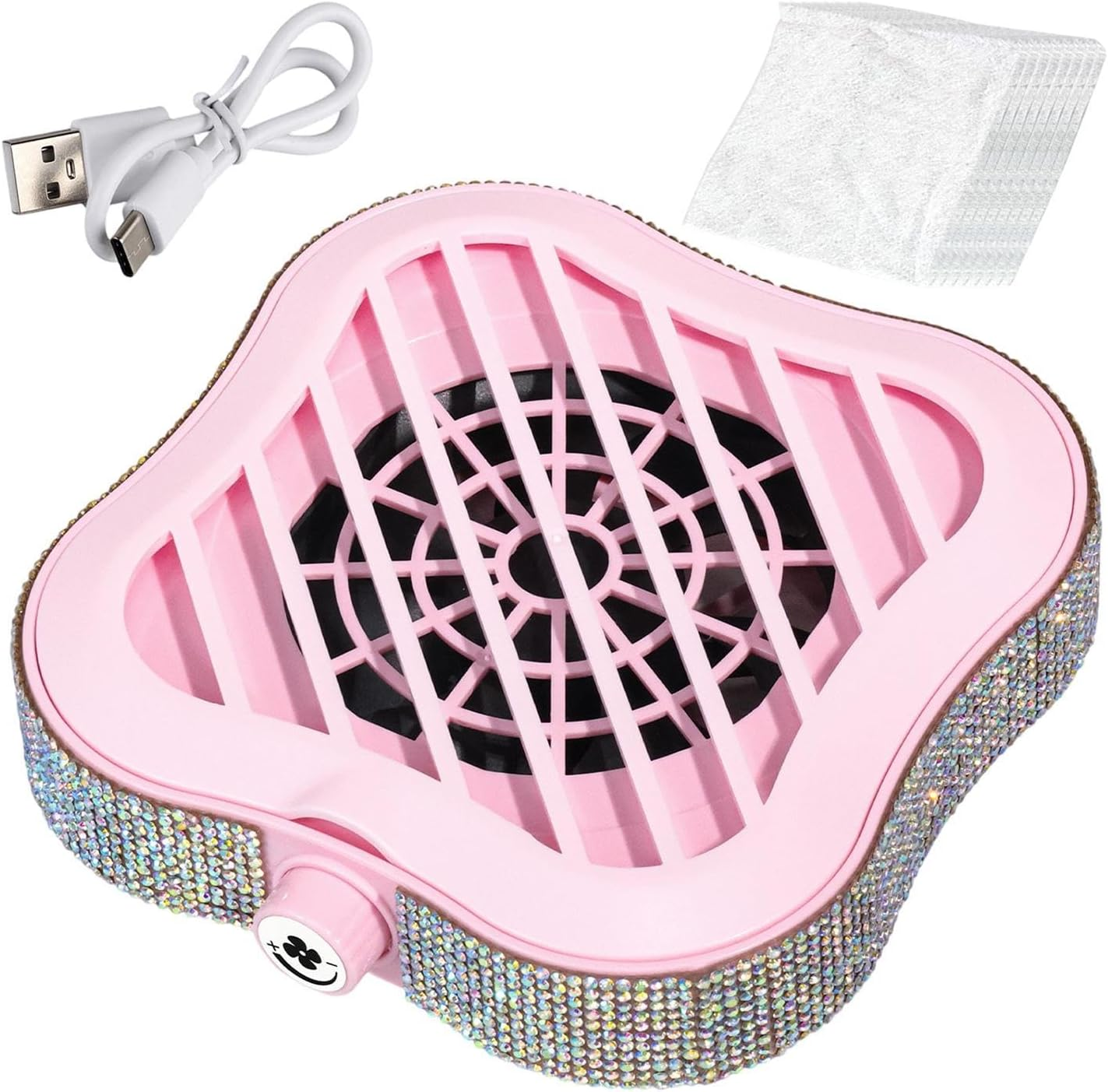 Dust Collector for Nails, Low Noise Powerful Cleaning Tool, Adjustable Suction Power Nail Vent Dust Collector with 10 Filters, for Salon Desk Table Home Room Manicure Beginner