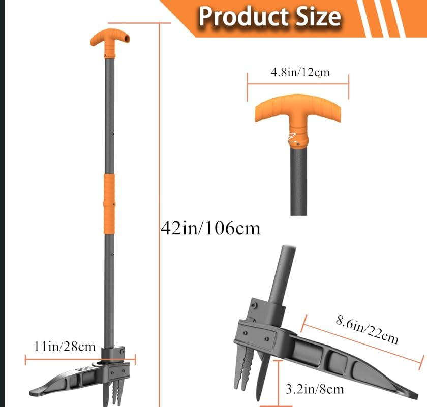 Stand up Weeder Puller Tool - Made with Heat Treated Steel and Ergonomic Handles, Weeding Tools Ideal for Gardens and Patio Lawns to Effectively Pull Out Weeds & Their Roots