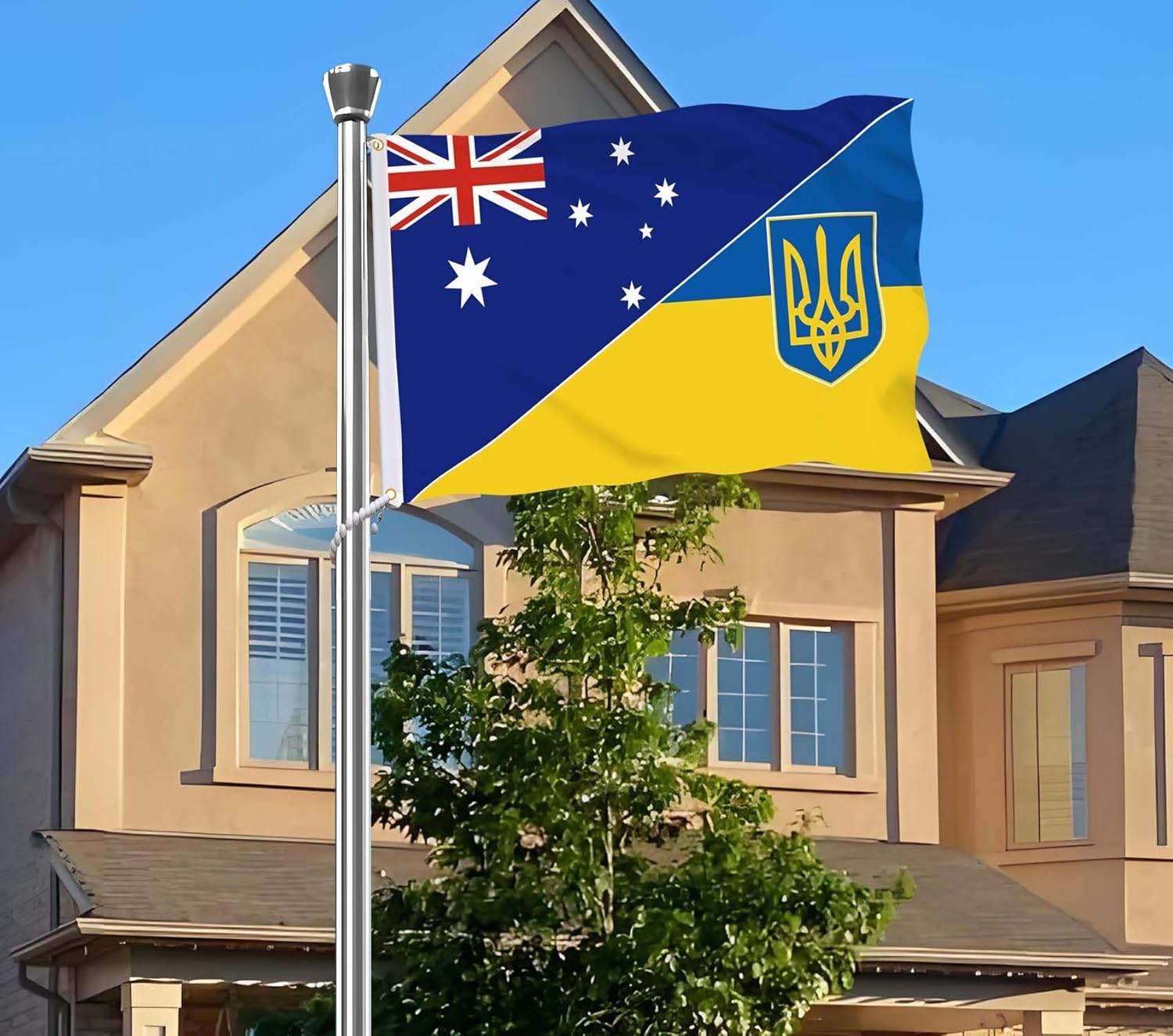 Ukraine Flag,3X5 FT Ukrainian Flag,36X60 Inch Large Digitial Double-Printed Durable 150D Thick Polyester Decorations with 2 Brass Grommet